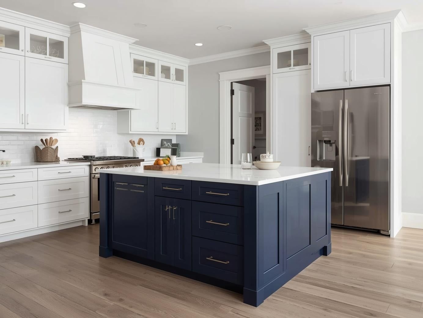 Blue Shaker Cabinets