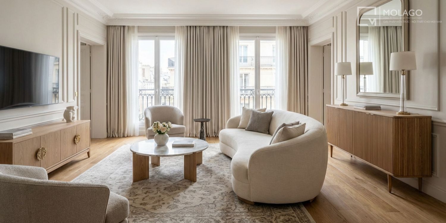 Phong Cách Nội Thất Tân Cổ Điển Sang Trọng