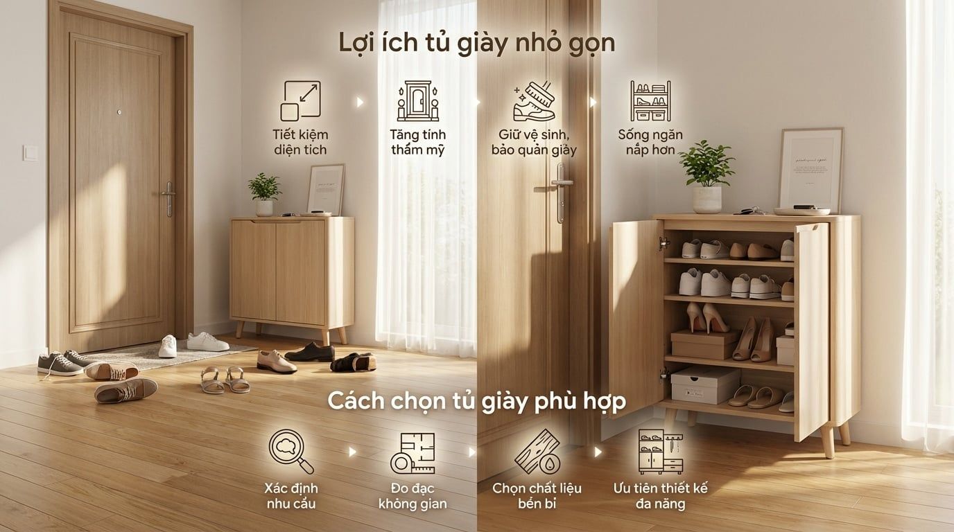 Tủ Giày Nhỏ Gọn Cho Chung Cư