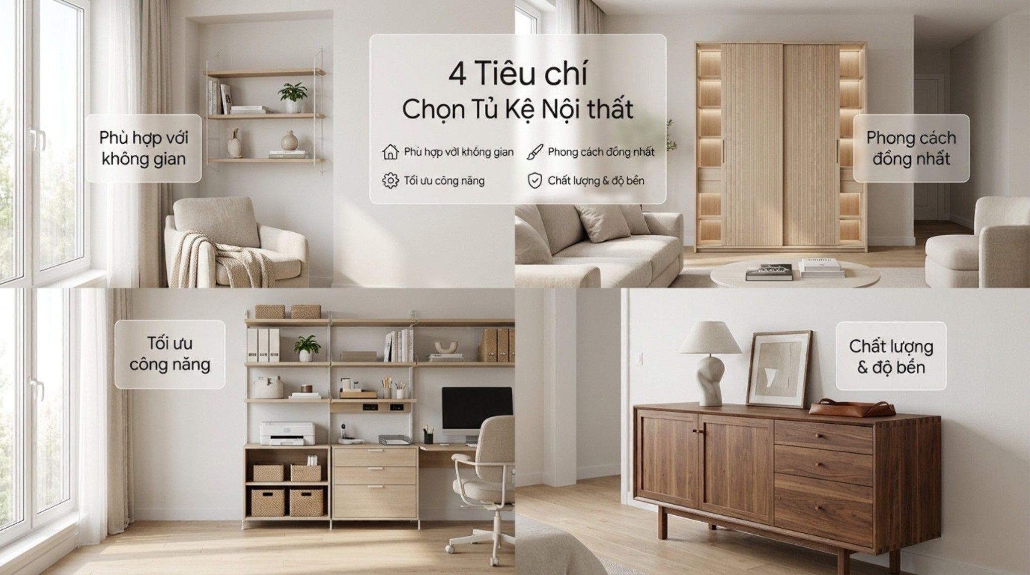 Tủ Kệ Nội Thất: Phân Loại & Cách Chọn Chuẩn