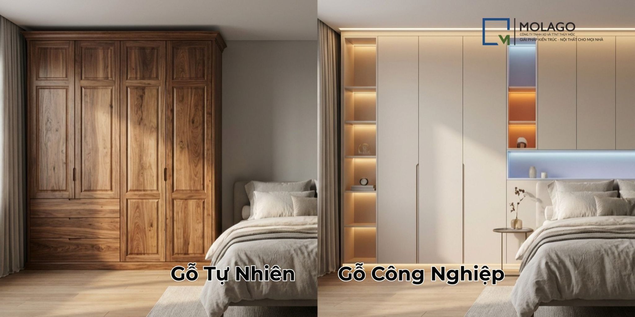 Nên Chọn Tủ Quần Áo Gỗ Tự Nhiên Hay Gỗ Công Nghiệp