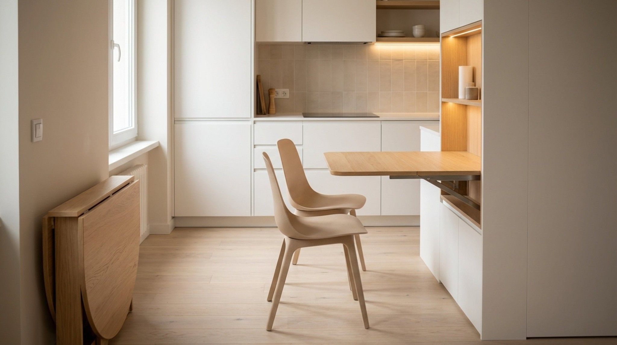 Bàn Ăn Cho Bếp Nhỏ Dưới 10m2 Gọn Đẹp Tiện Lợi