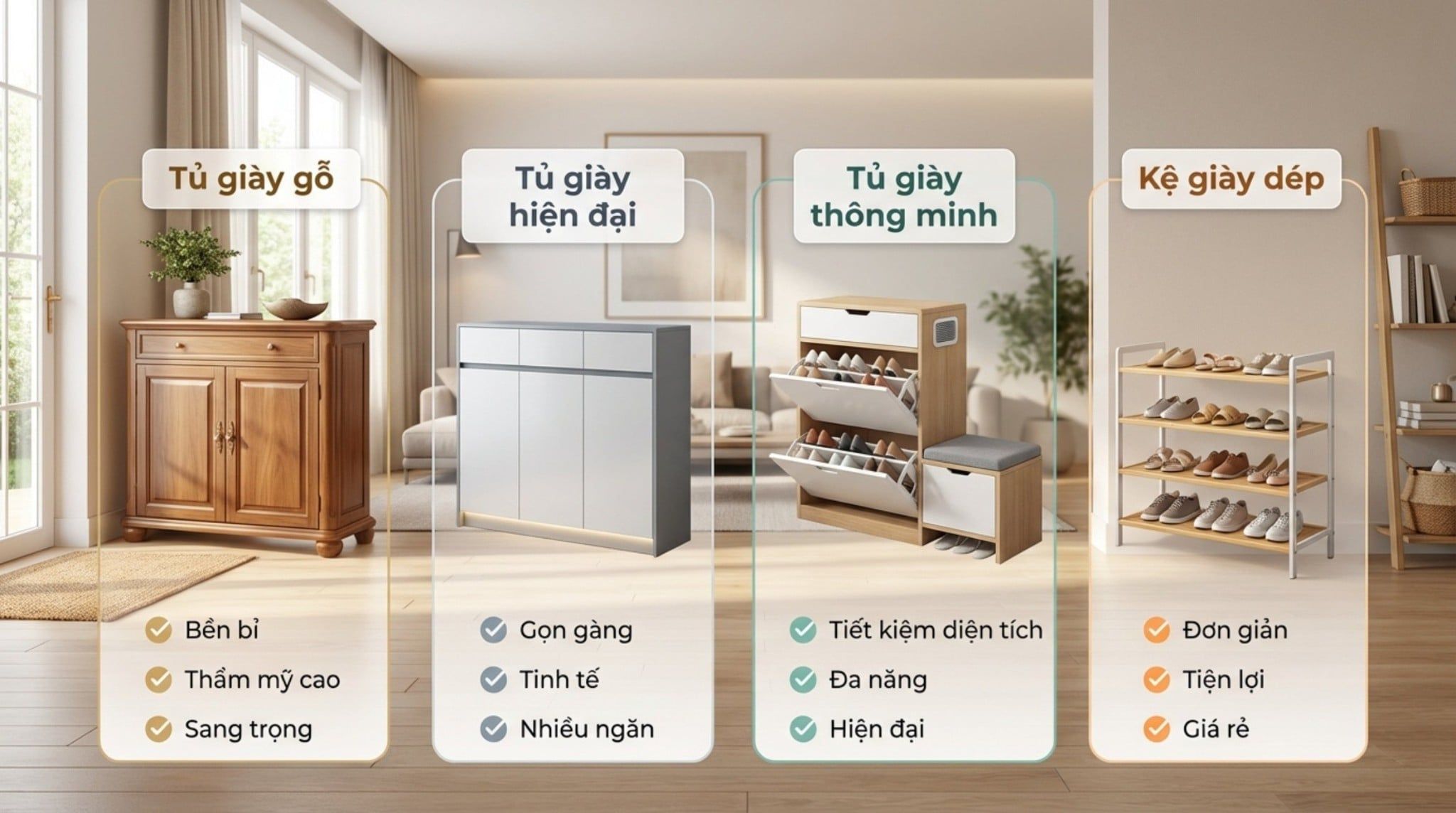 Tủ Giày Là Gì? Các Loại Phổ Biến
