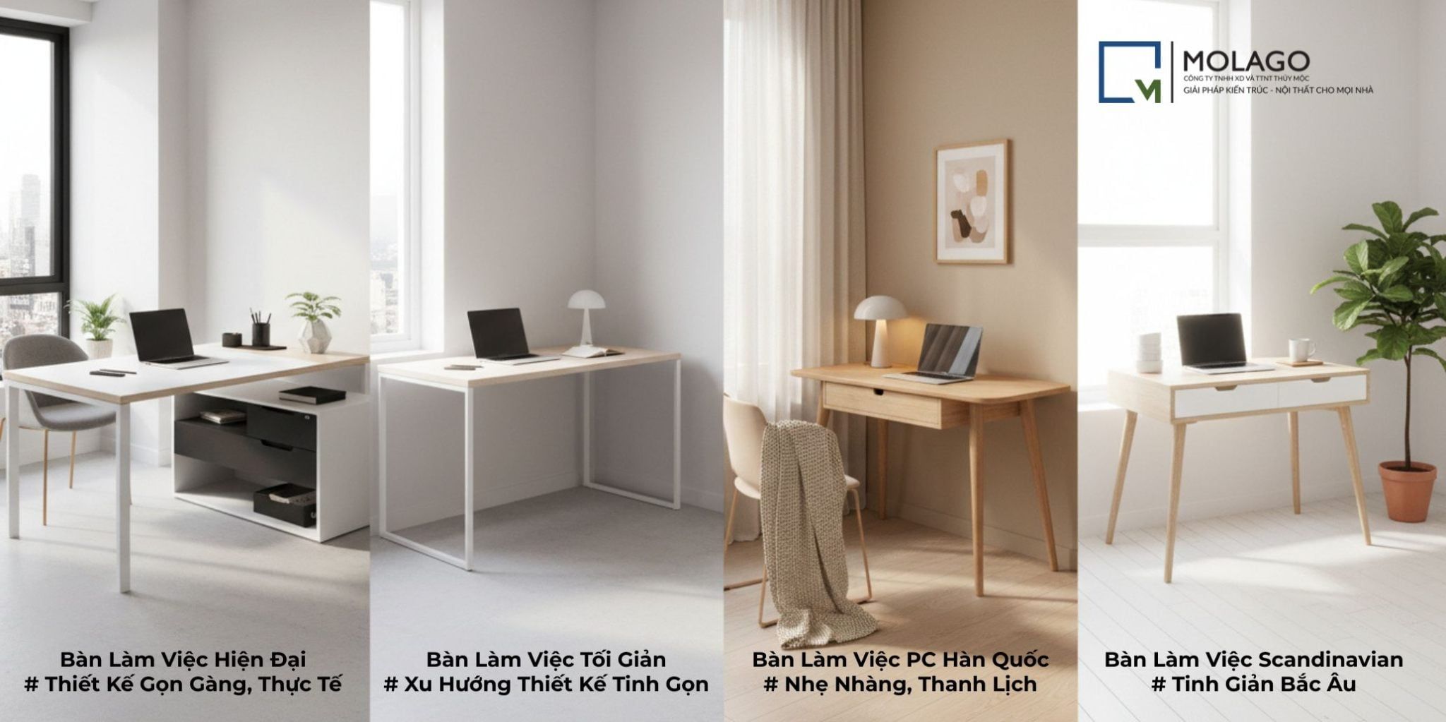 Phong Cách Bàn Làm Việc Đẹp Và Hiện Đại