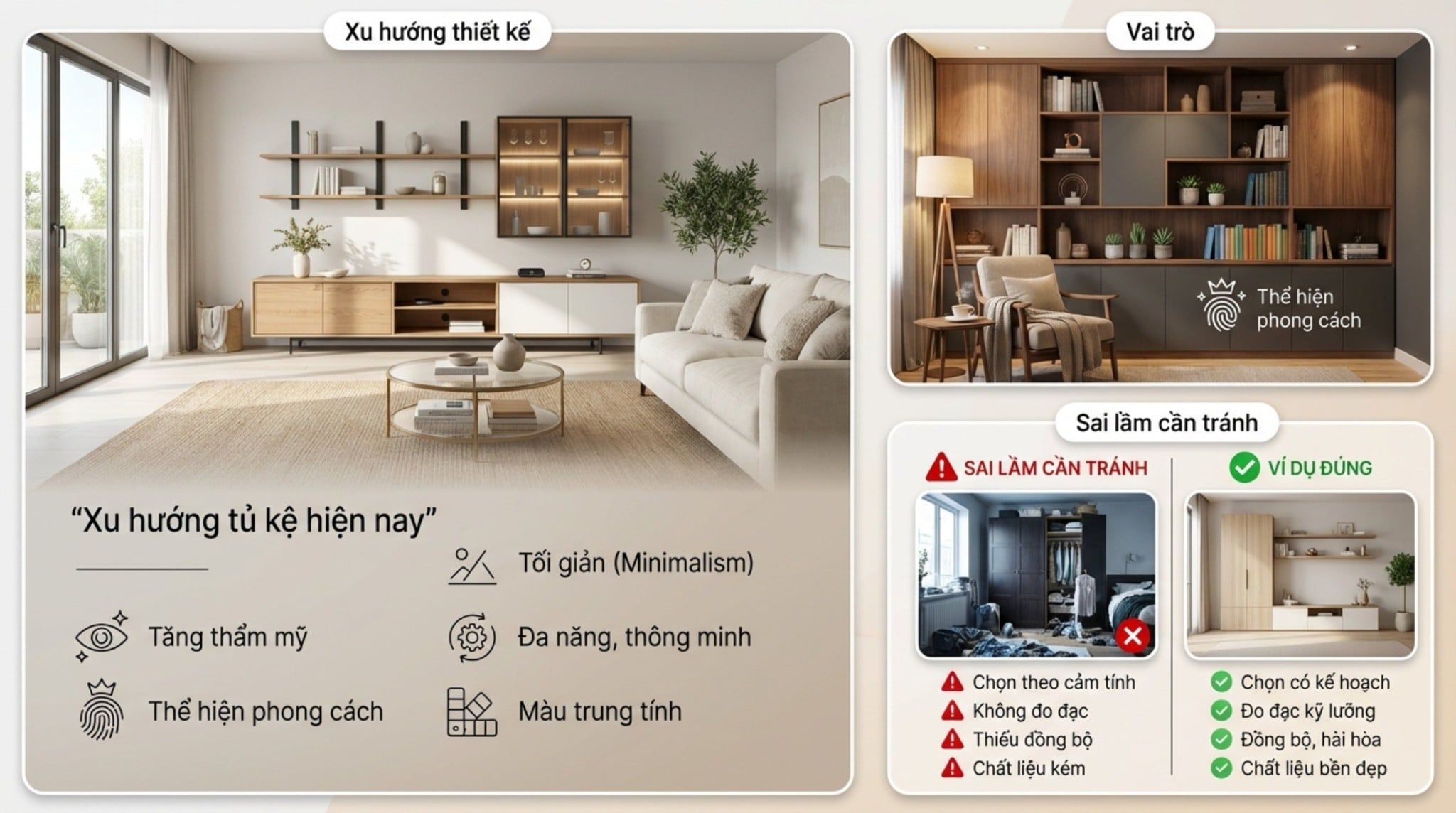 Cách Chọn Tủ Kệ Phù Hợp Từng Không Gian