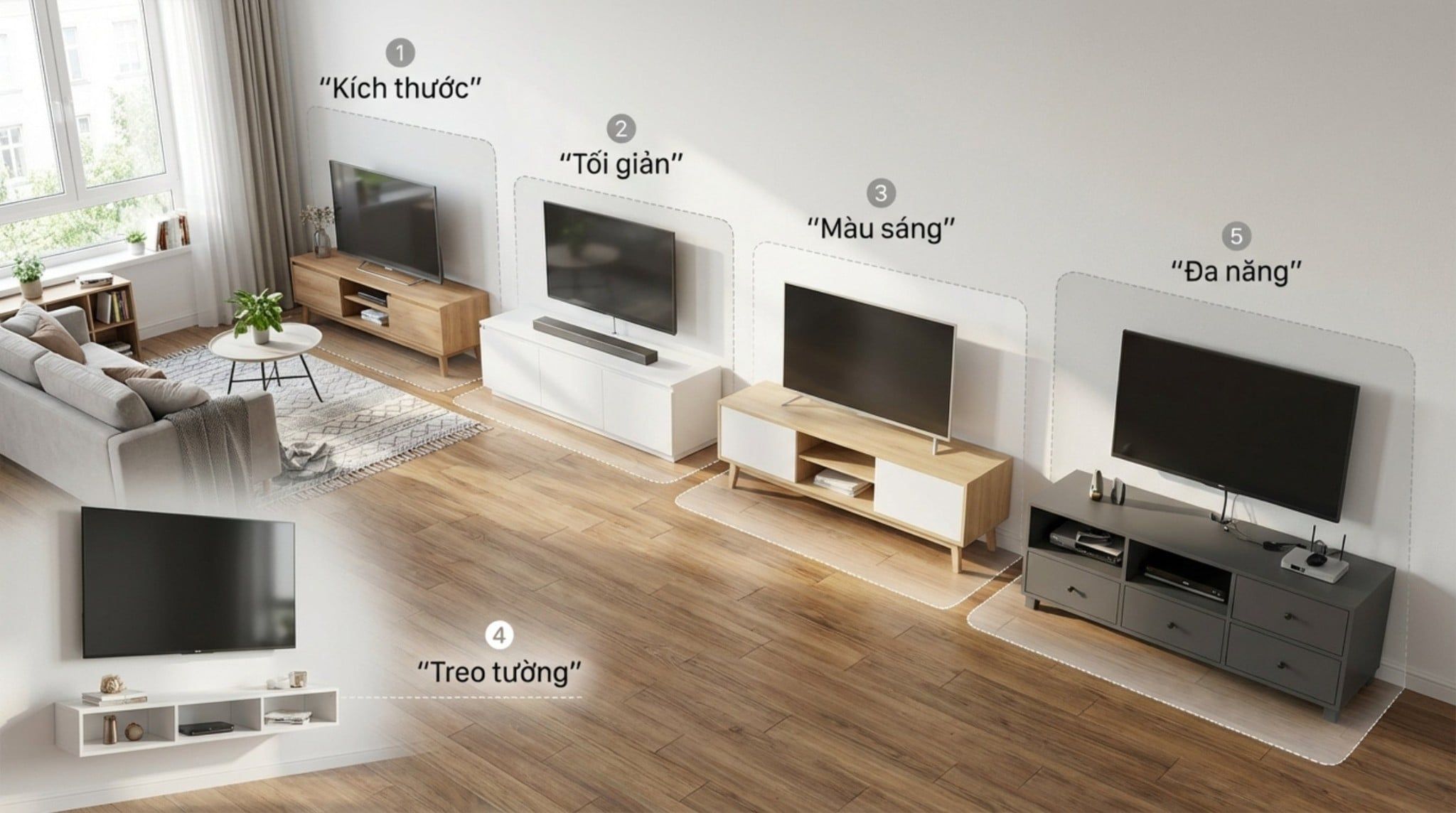 Kệ Tivi Cho Phòng Khách Nhỏ