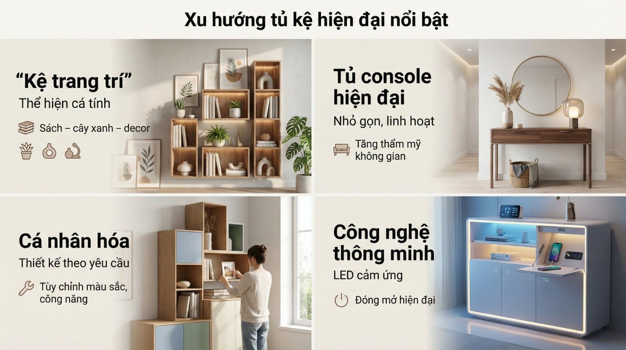 Xu Hướng Tủ Kệ Hiện Đại