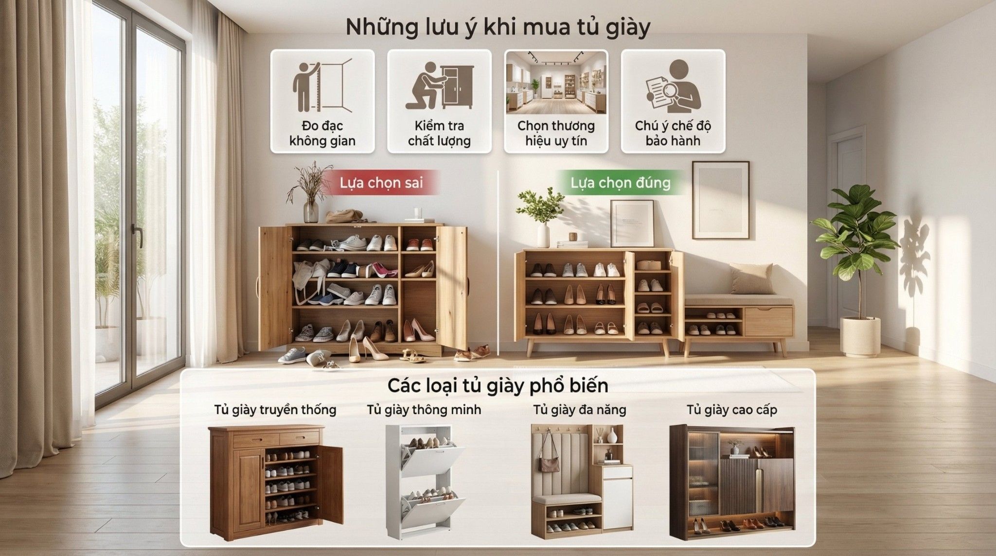 Kinh Nghiệm Mua Tủ Giày Bền Đẹp