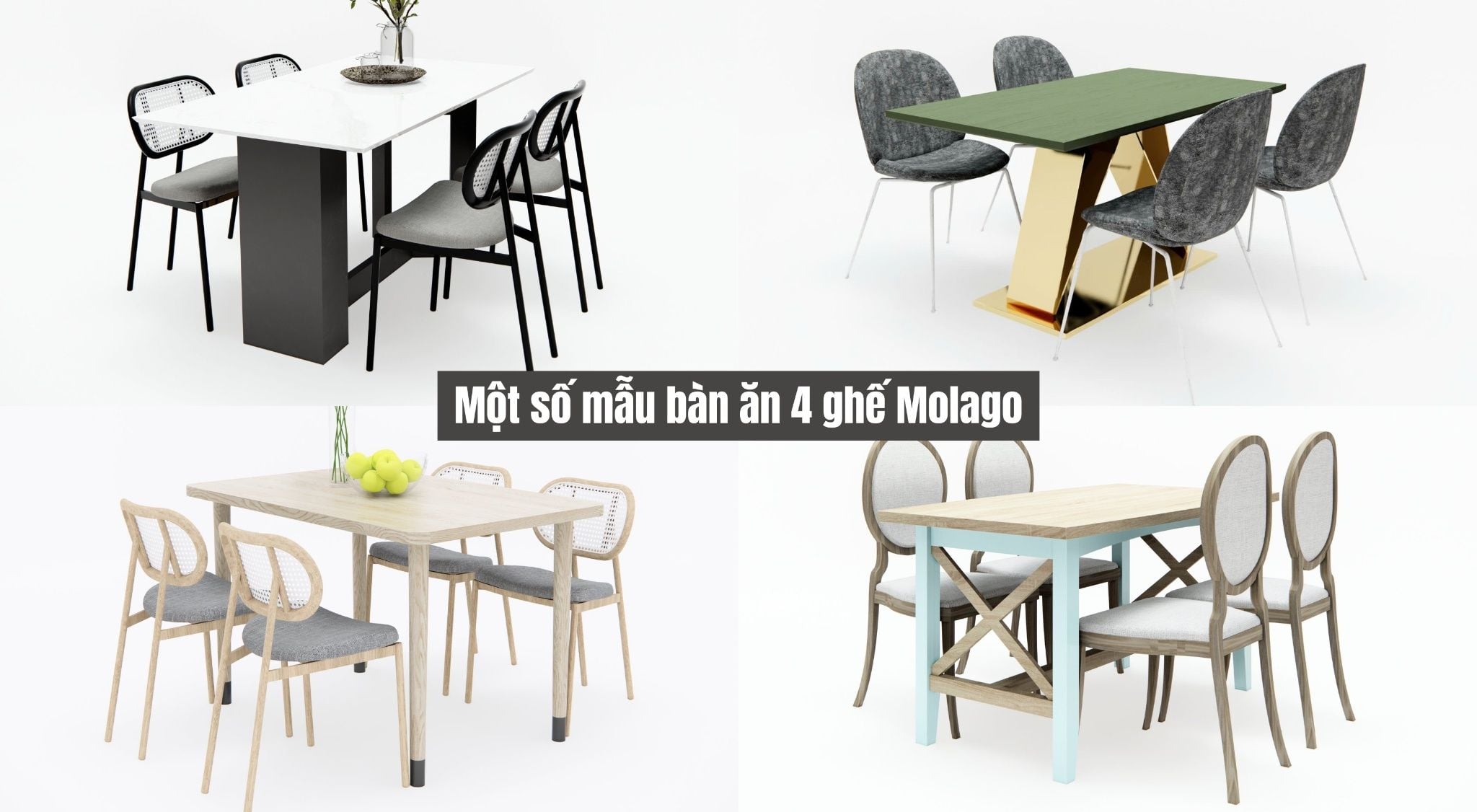 Bàn ghế ăn cho 4 - 8 người trong gia đình