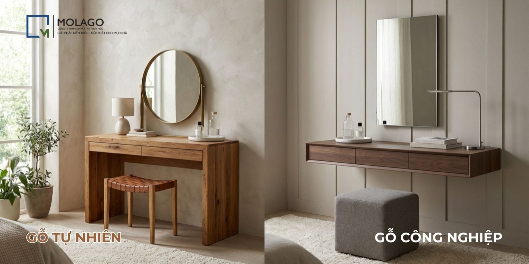 Nên Chọn Bàn Trang Điểm Gỗ Công Nghiệp Hay Gỗ Tự Nhiên