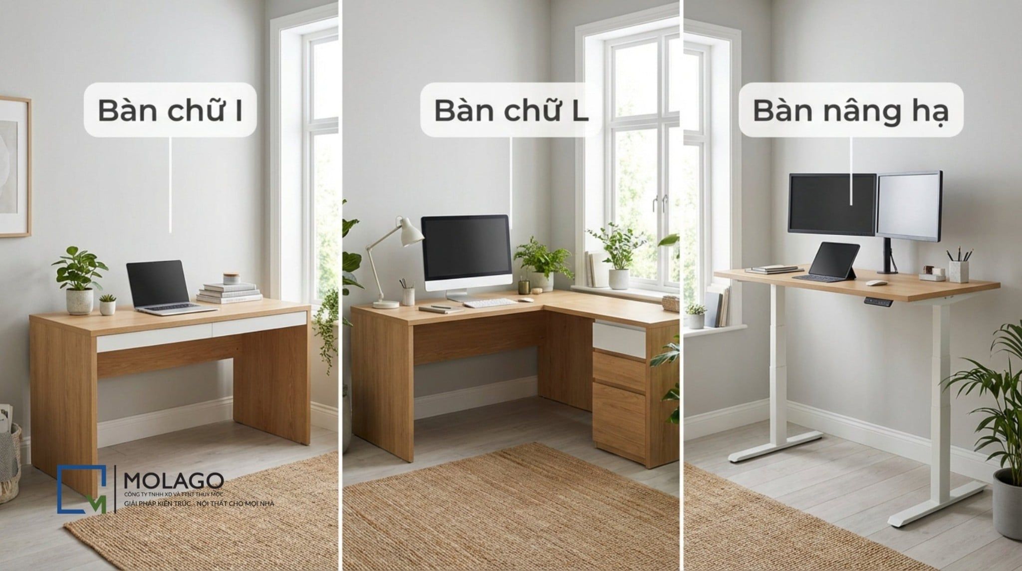 Nên Chọn Bàn Làm Việc Chữ I, Chữ L Hay Bàn Điều Chỉnh Độ Cao