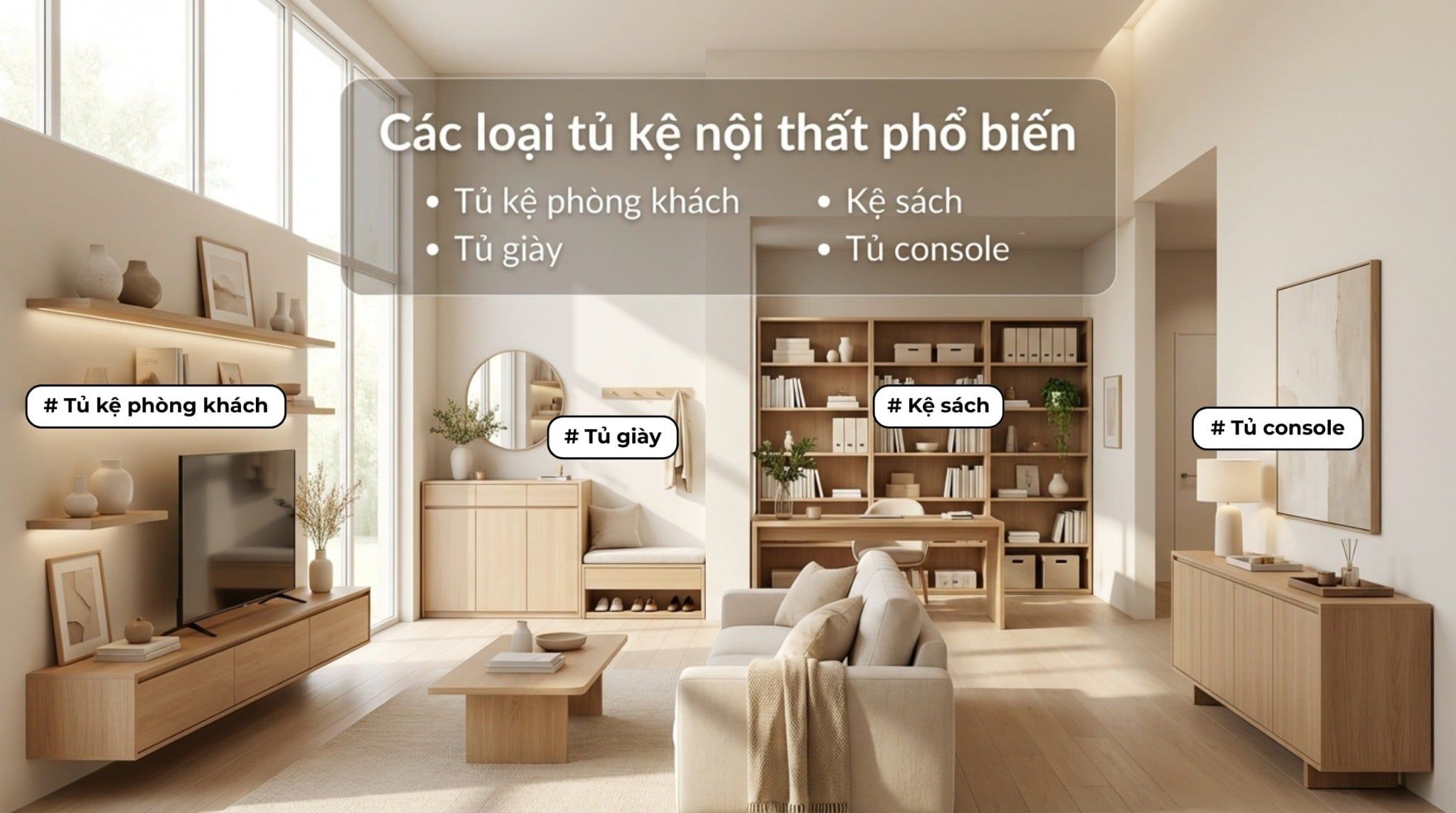 Tủ Kệ Nội Thất: Phân Loại & Cách Chọn Chuẩn