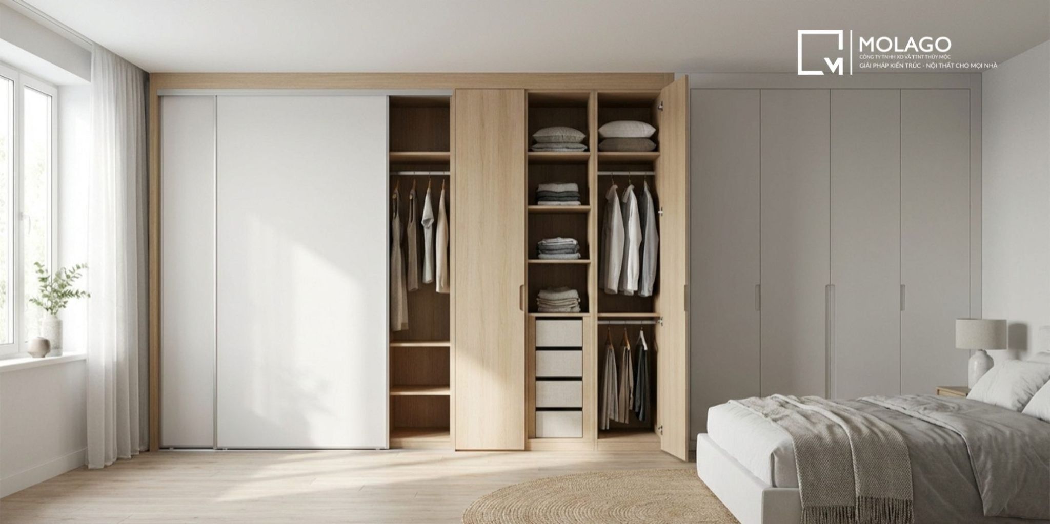 Nên Chọn Tủ Quần Áo Cửa Lùa, Cửa Mở Hay Tủ Âm Tường