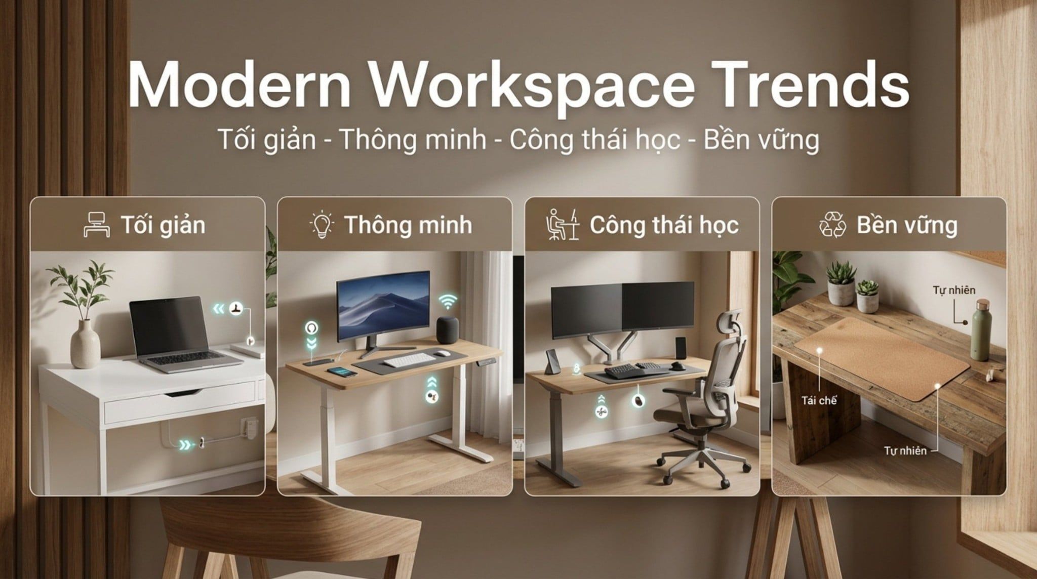 Xu Hướng Bàn Làm Việc Hiện Đại Được Ưa Chuộng