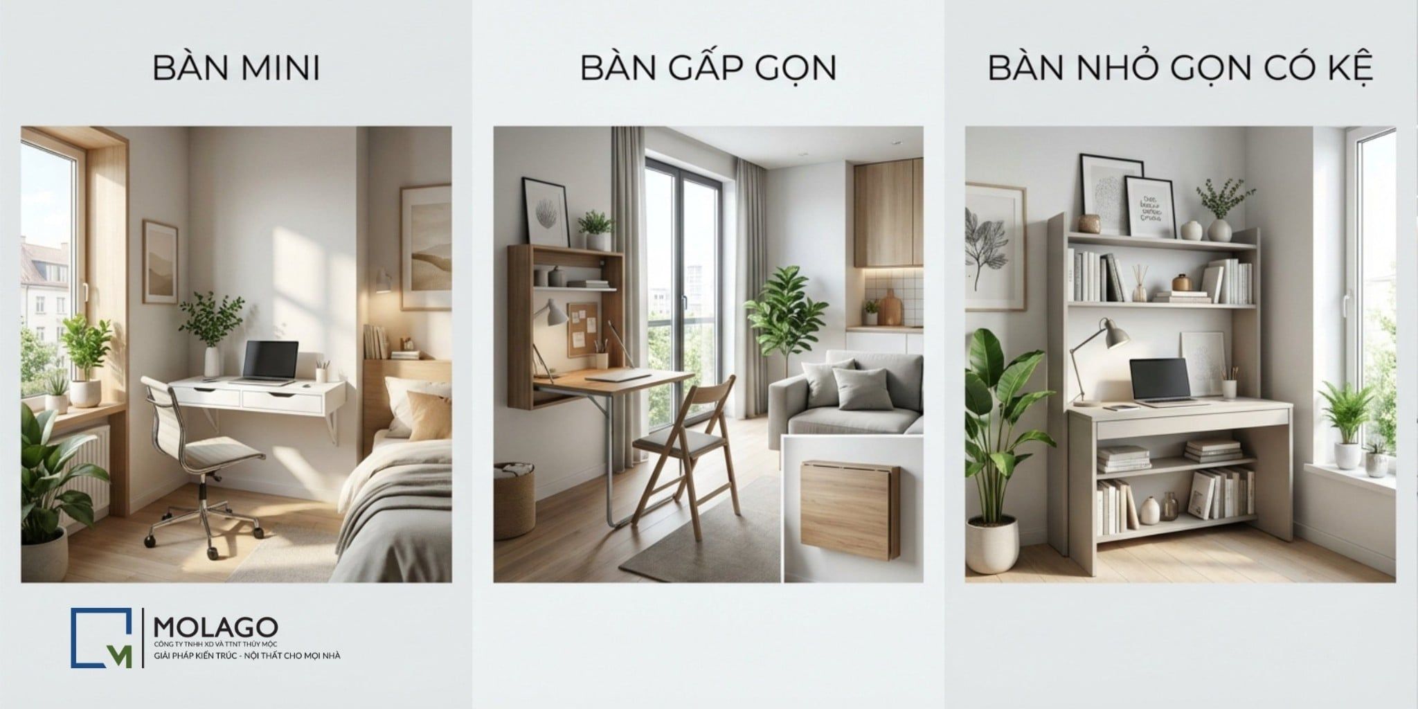 Bàn Làm Việc Gọn Gàng Cho Không Gian Nhỏ