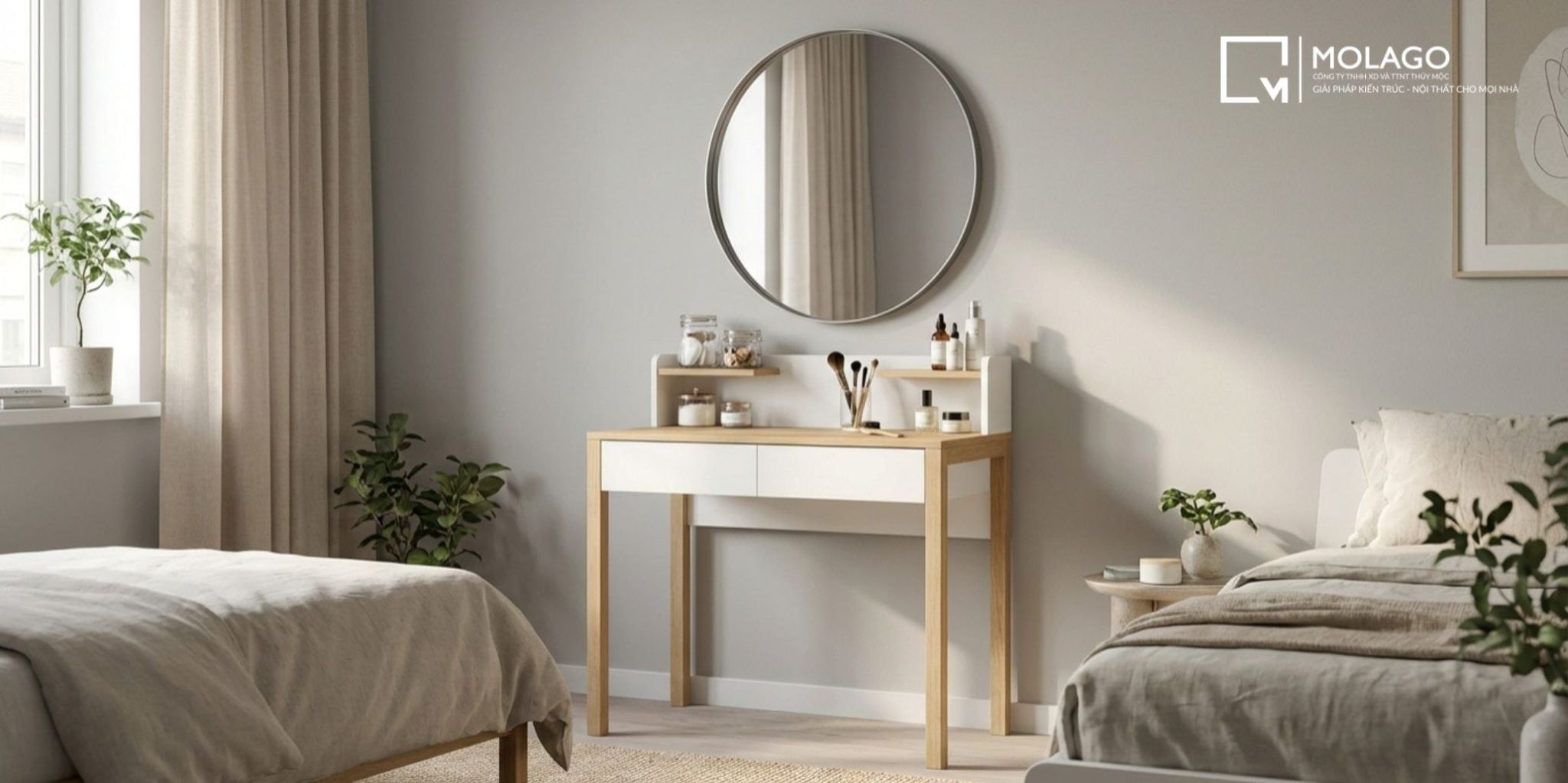 Chọn Bàn Trang Điểm Phù Hợp Với Diện Tích Phòng Ngủ