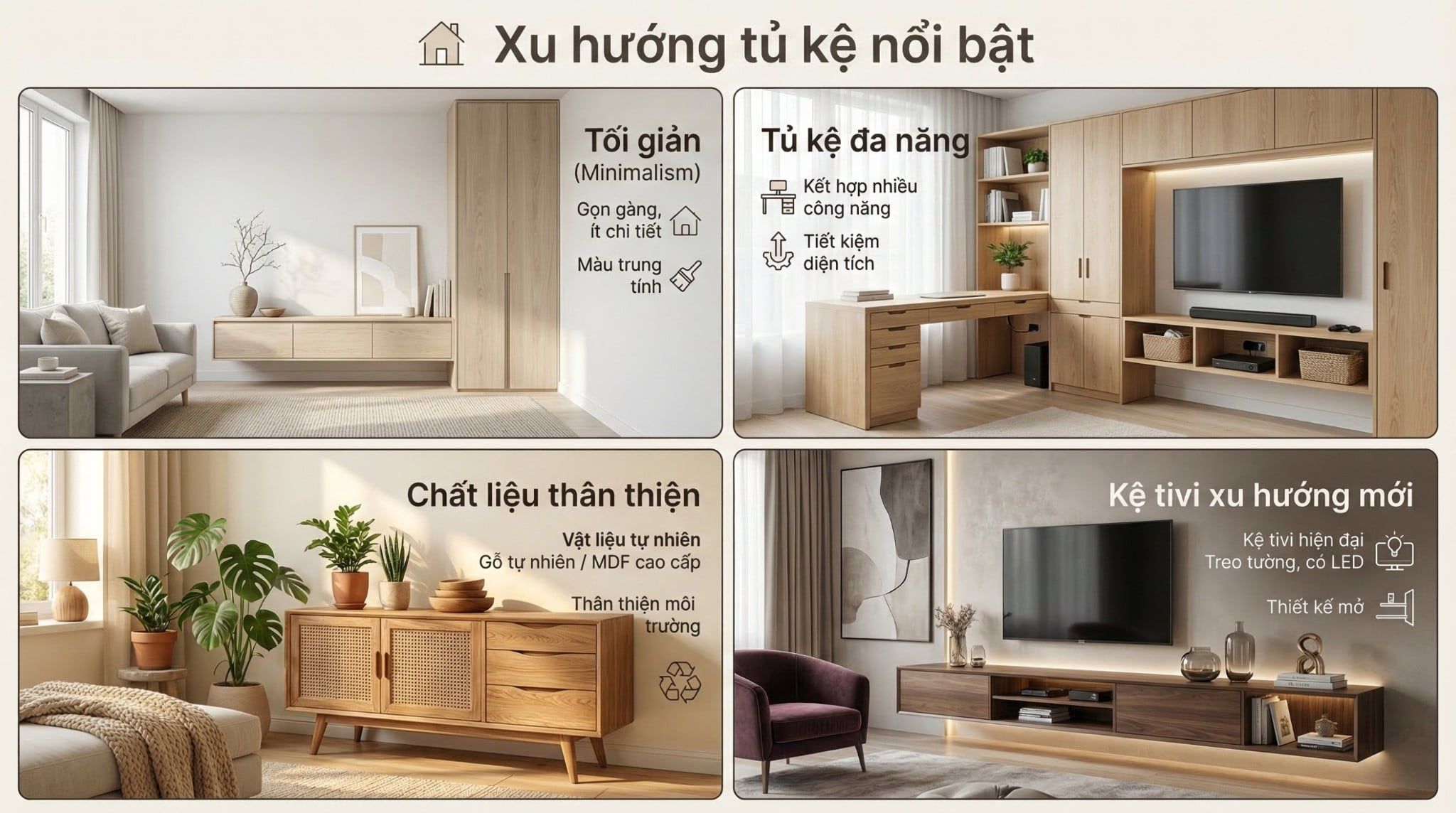 Xu Hướng Tủ Kệ Hiện Đại