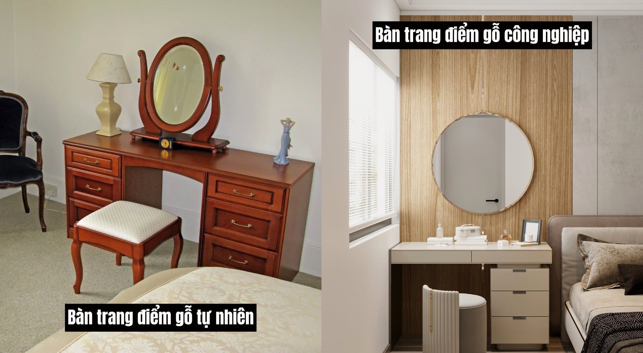 Các loại bàn trang điểm đẹp và hiện đại