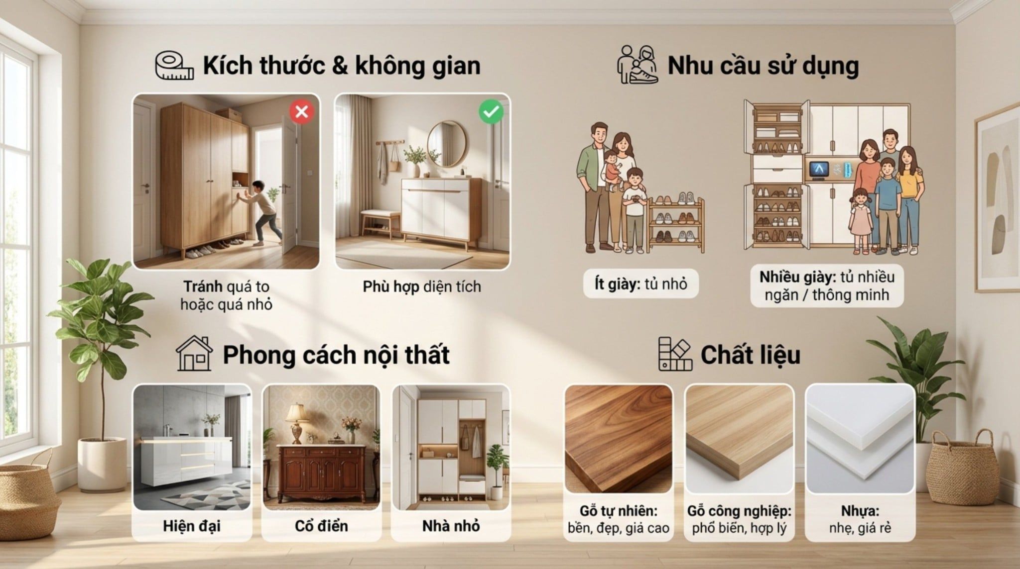 Tủ Giày Là Gì? Các Loại Phổ Biến