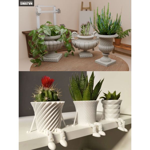 in 3d chậu trồng cây mini theo yêu cầu