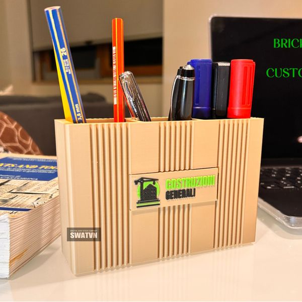 lọ đựng bút in logo 3D