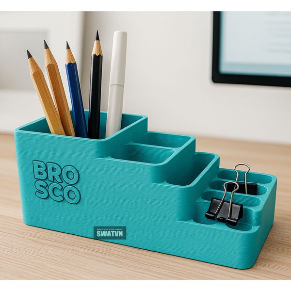 lọ đựng bút in logo 3D