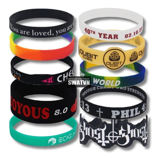 vòng tay cao su in logo sự kiện