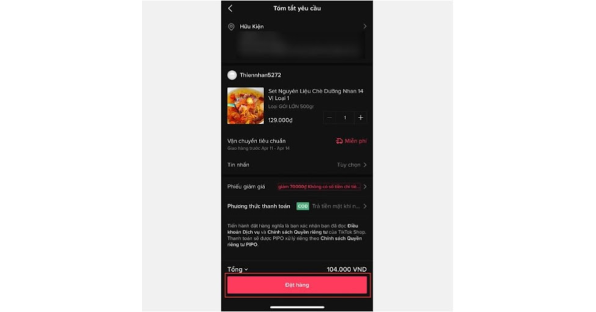Bước 4: Kiểm tra lại thông tin và nhấn 