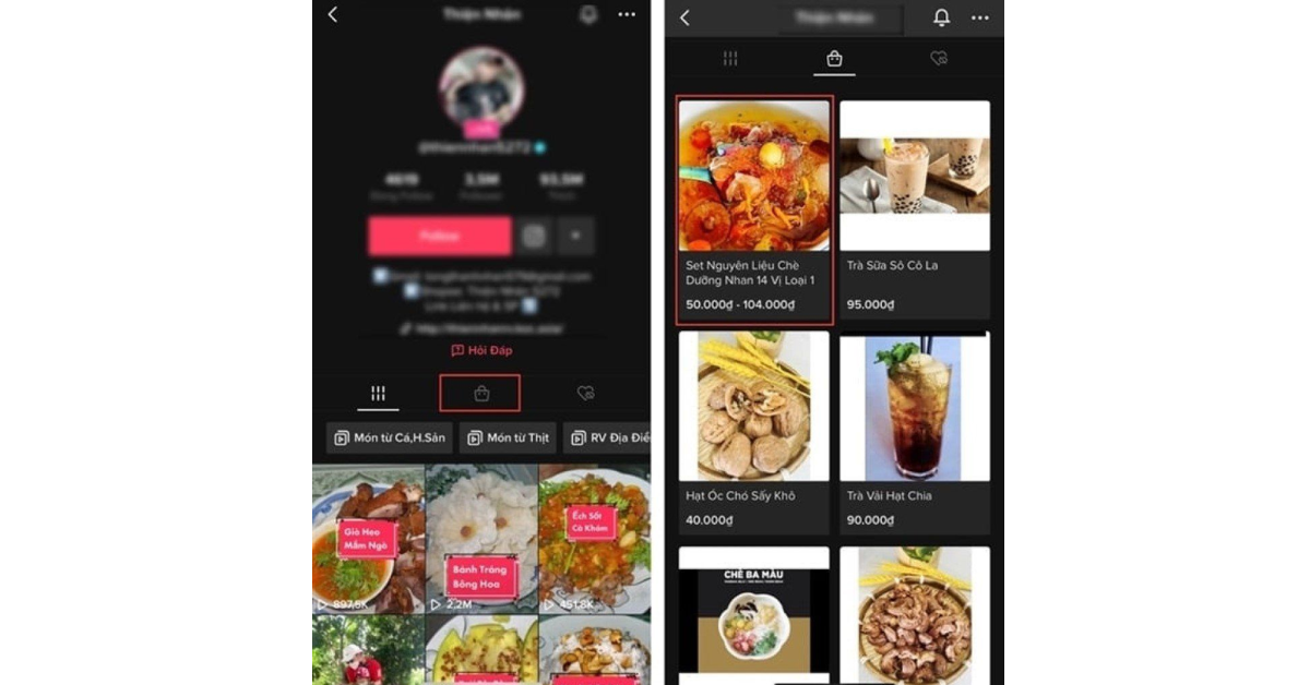 Mua hàng từ trang cá nhân của Shop trên TikTok