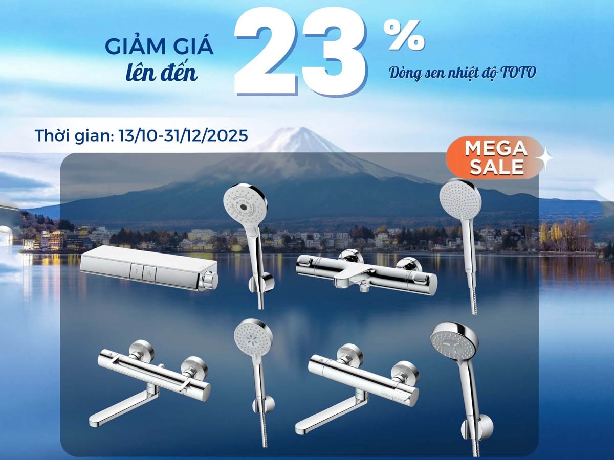Ưu đãi lên đến 23% dòng sen tắm nhiệt độ TOTO