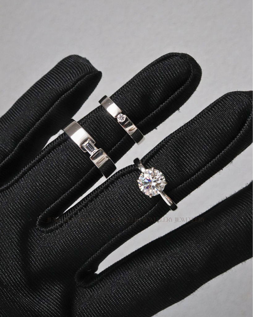 Mẫu nhẫn cưới vàng trắng 18K được ưa chuộng
