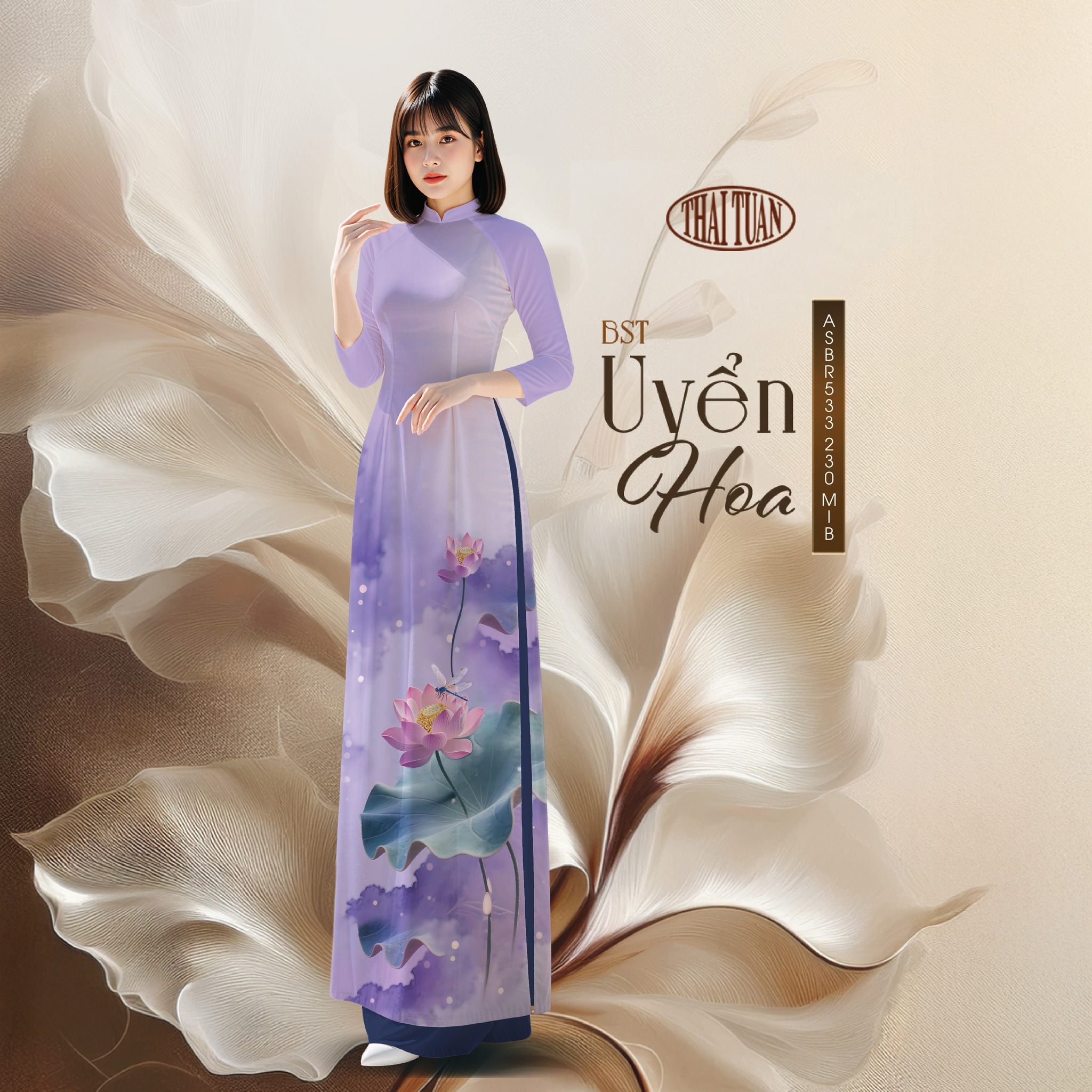 vải áo dài hoa sen