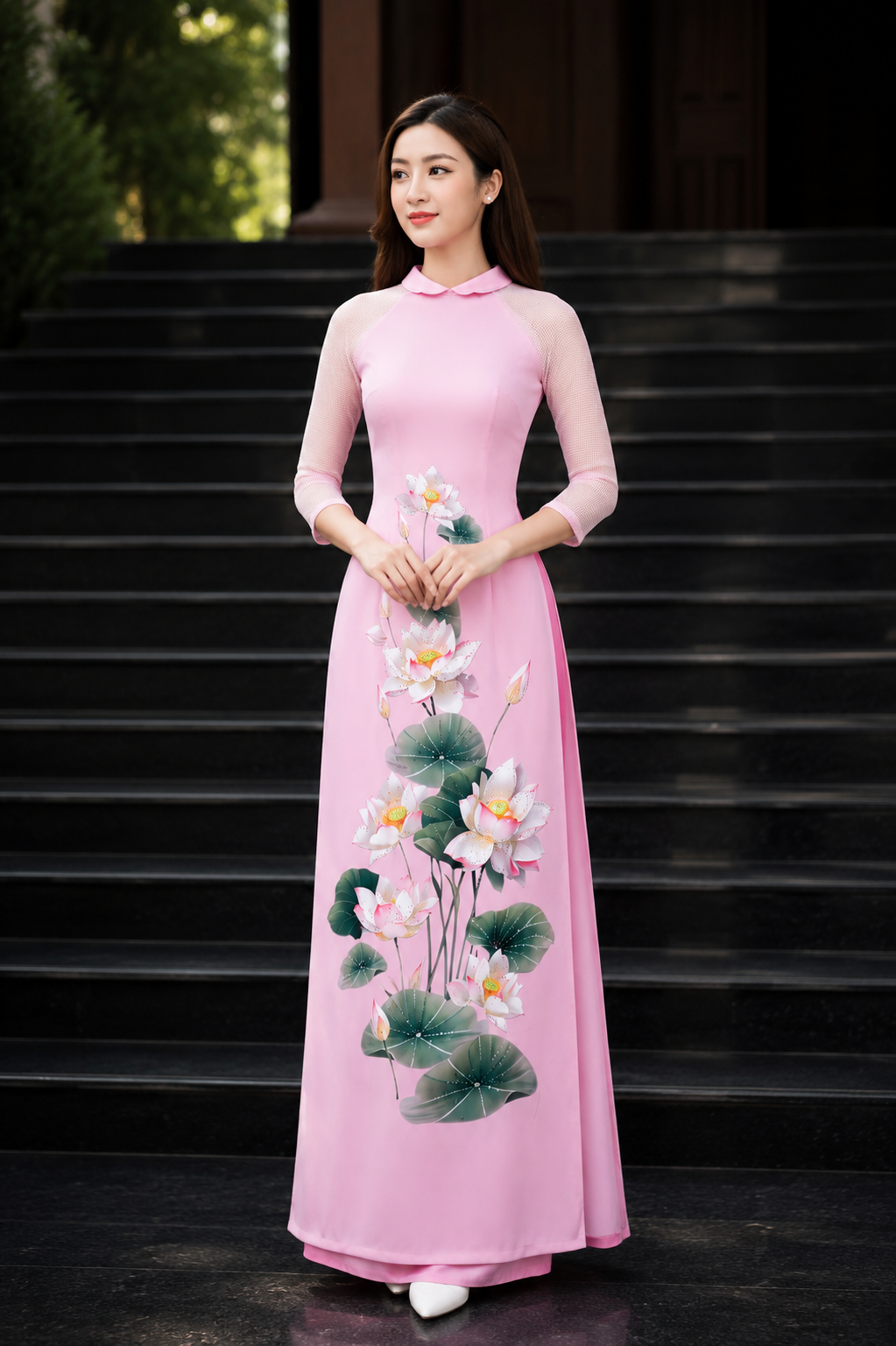 Áo dài cổ sen truyền thống Việt Nam