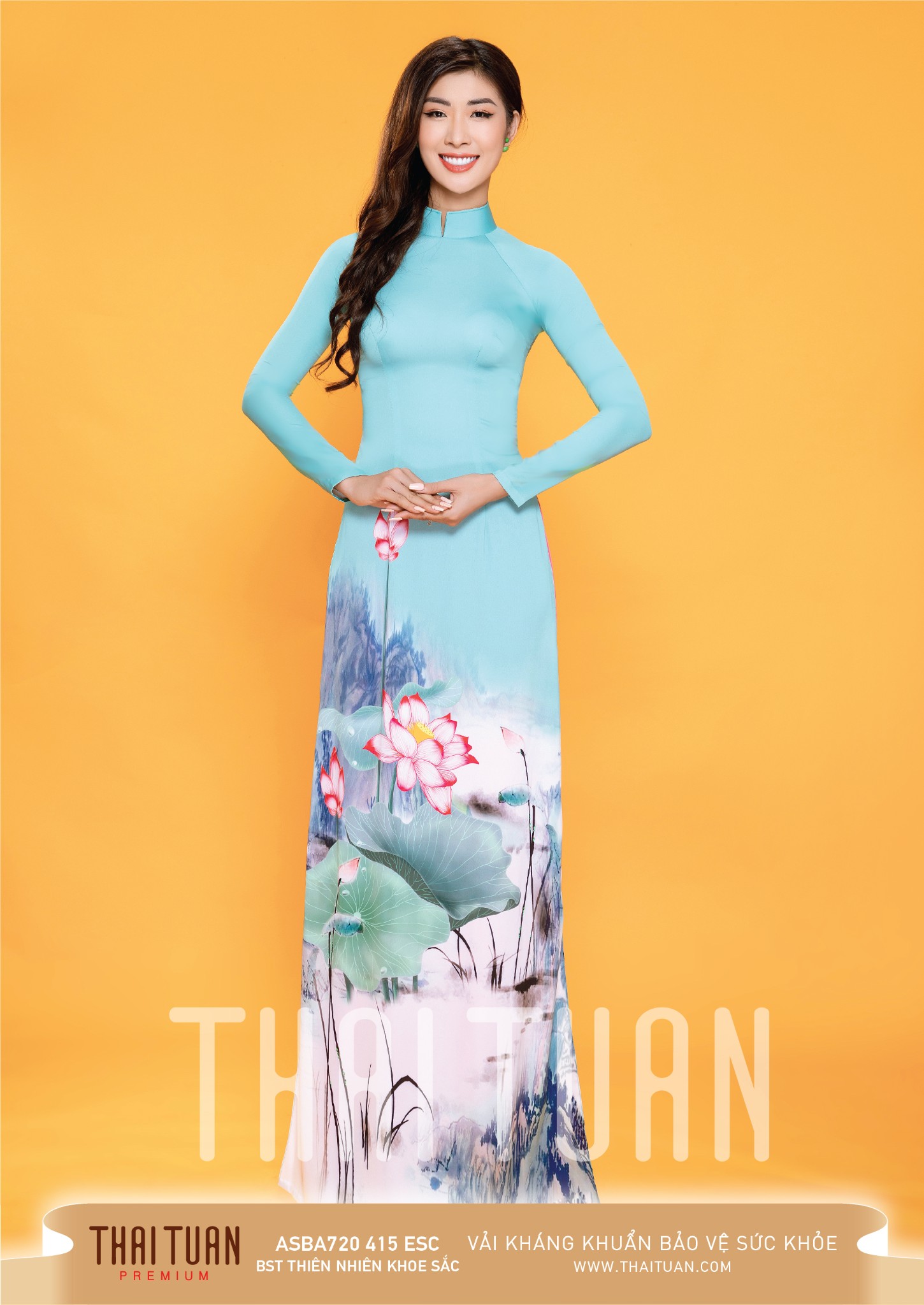 vải áo dài hoa sen