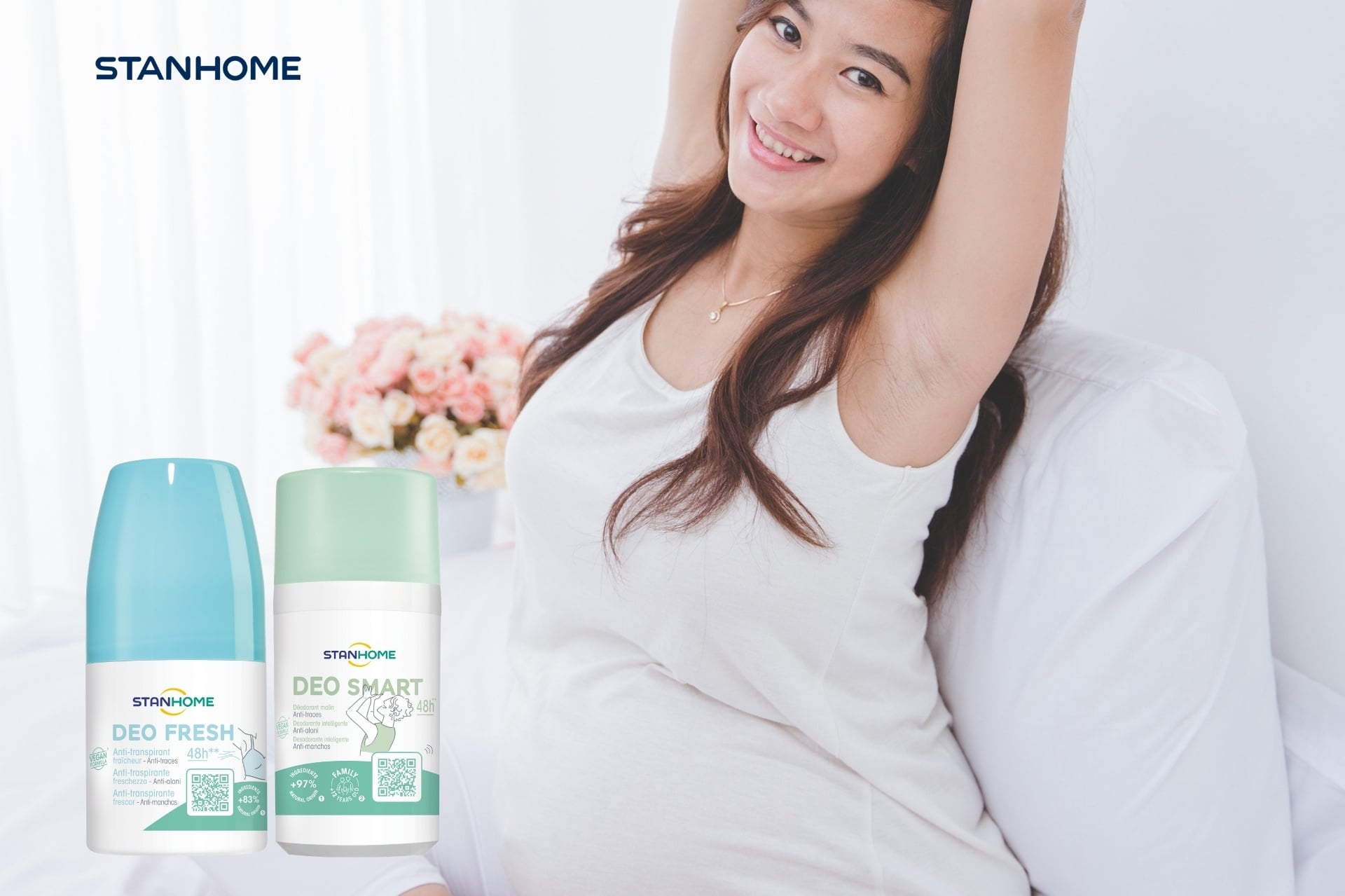 lựa chọn lăn khử mùi cho bà bầu stanhome deo smart deo fresh giúp bà bầu tự tin khô thoáng và khử mùi cơ thể trong thai kỳ