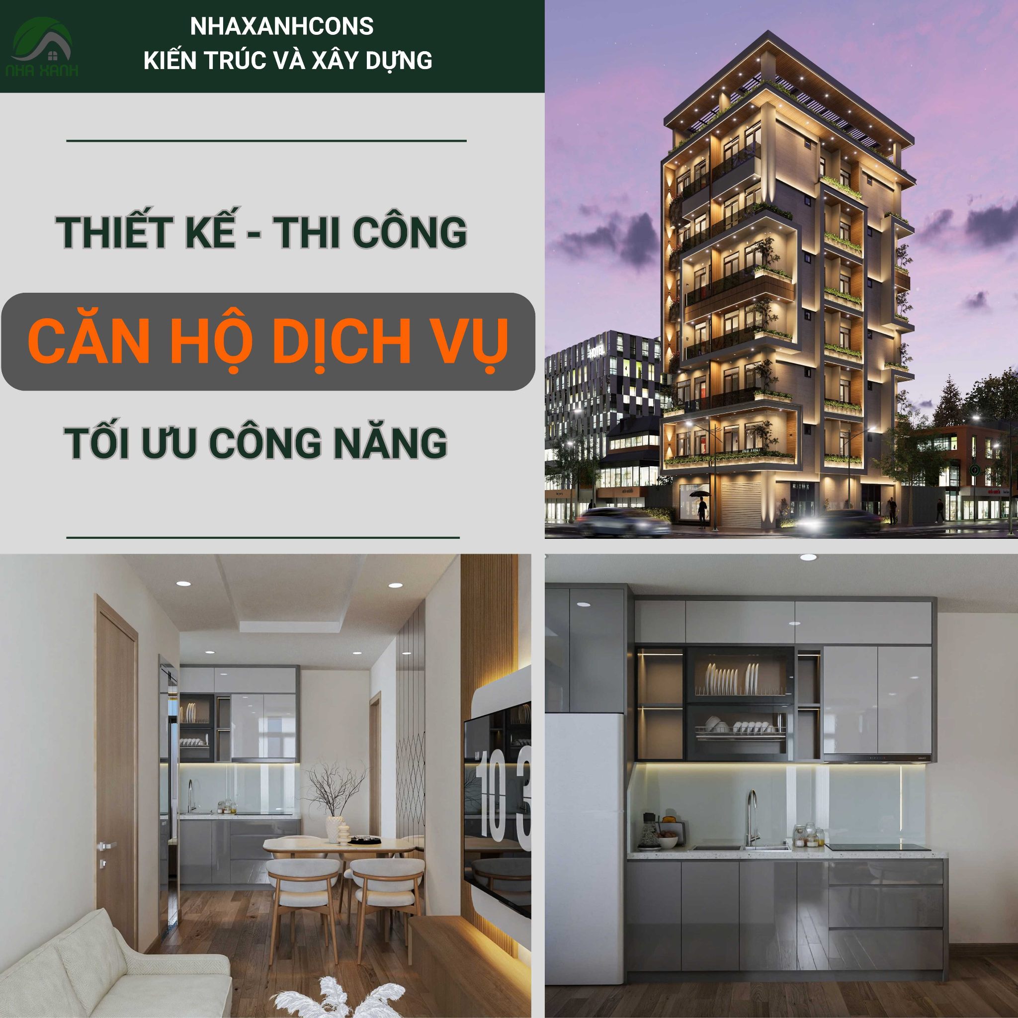 Thiết kế thi công căn hộ dịch vụ- tối ưu công năng