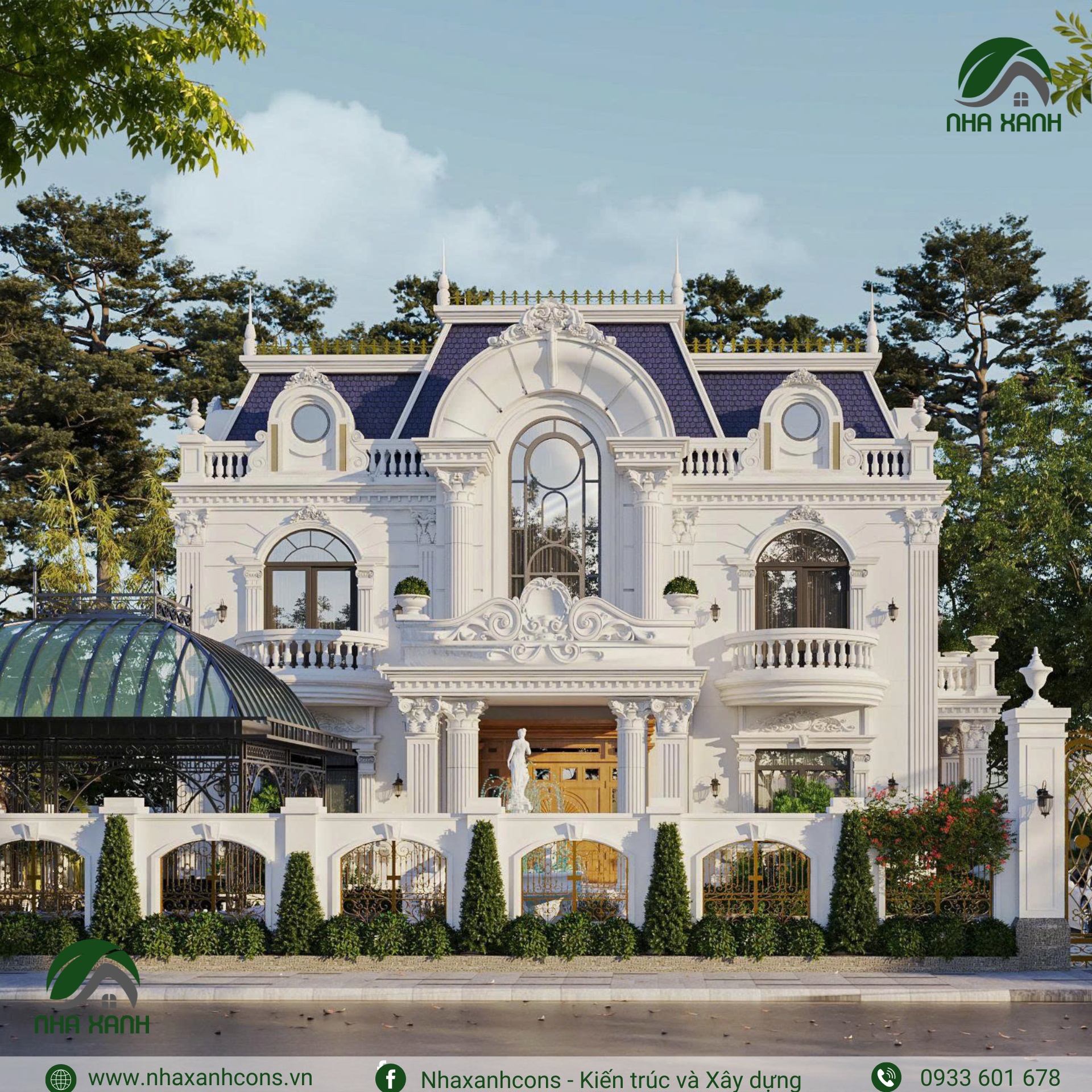 Thiết kế biệt thự 2 tầng tân cổ điển tại Vĩnh Long