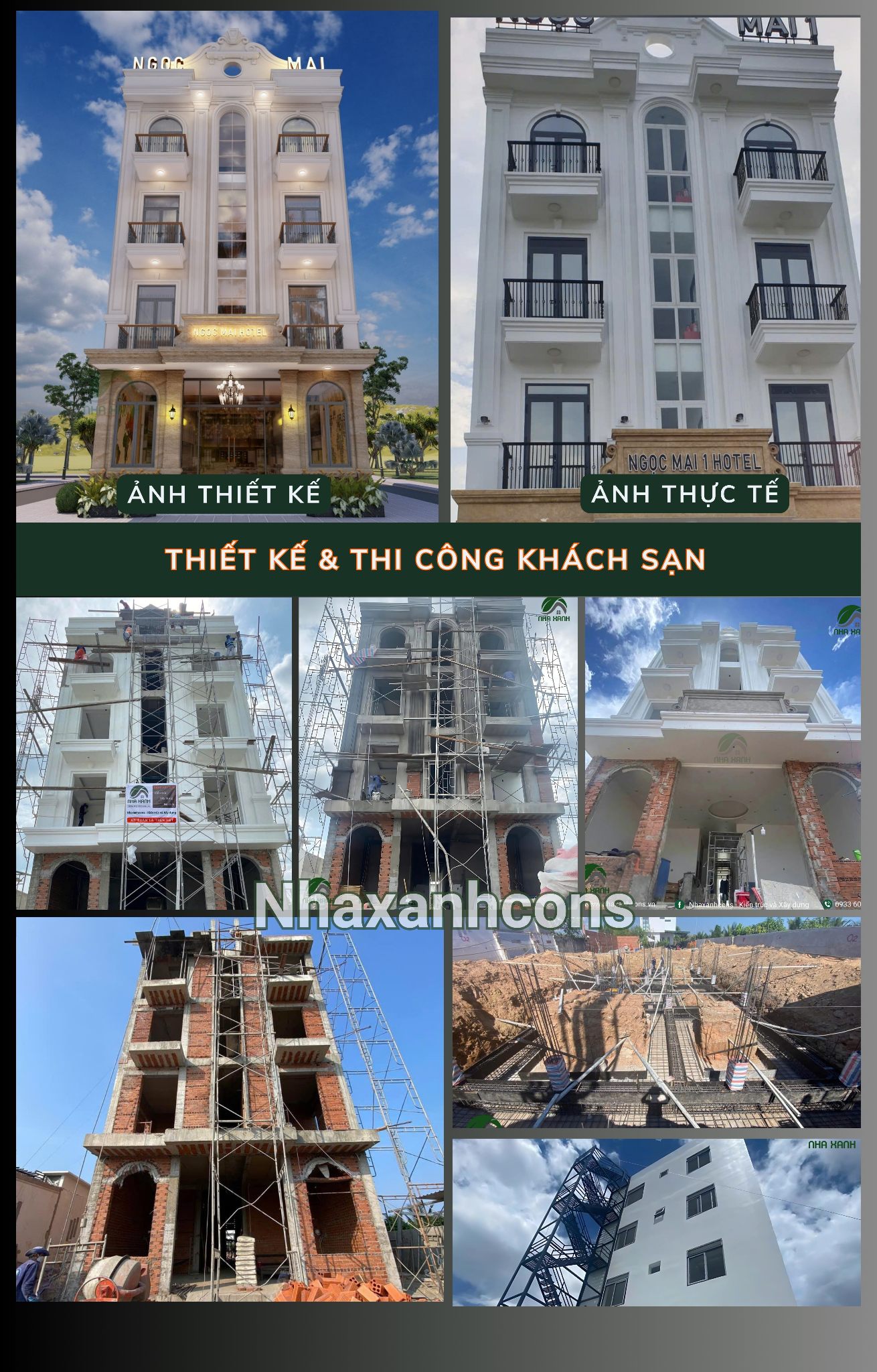 Thi công khách sạn tân cổ điể 4 tầng tại Đồng Nai