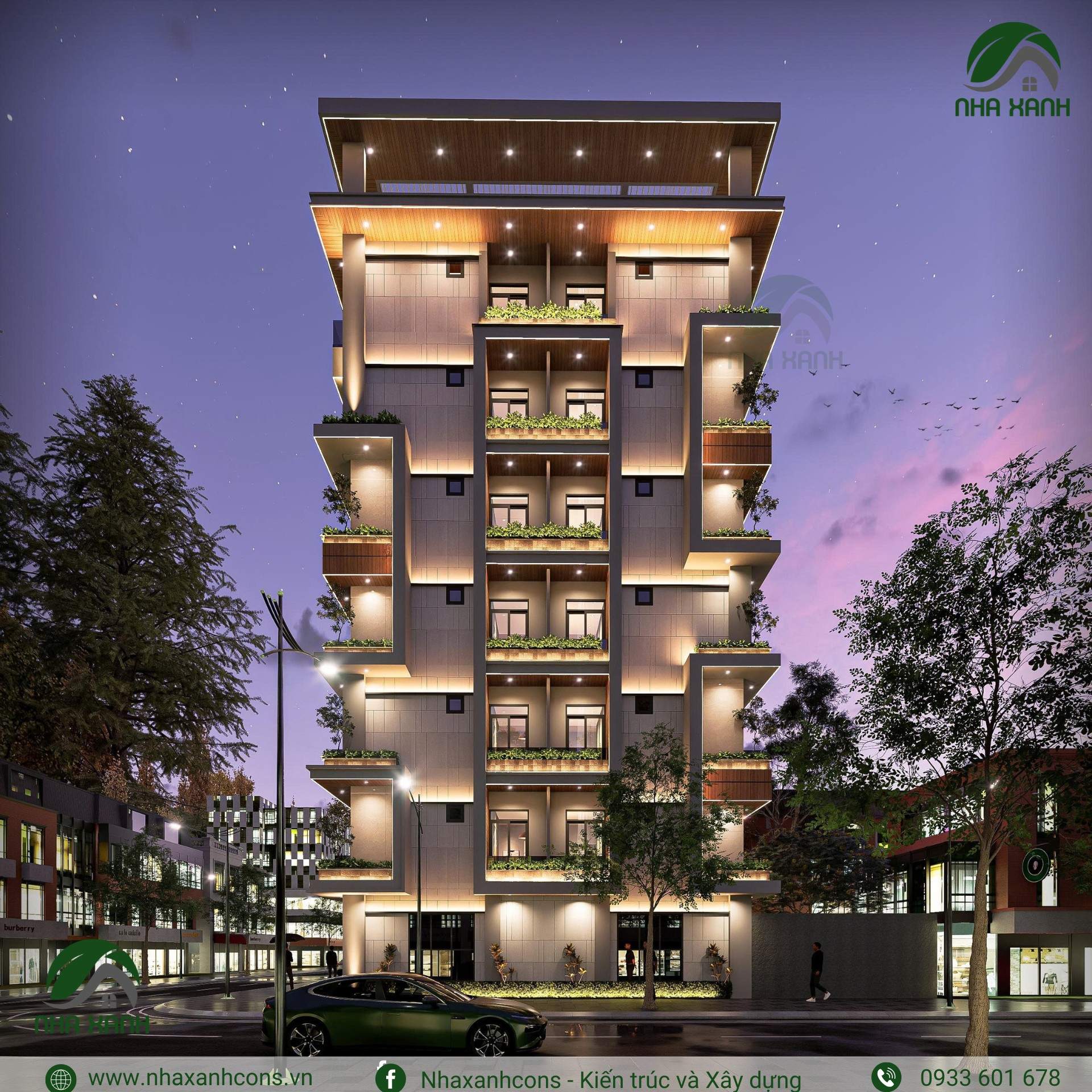 Thiết kế căn hộ dịch vụ 7 tầng tại TPHCM