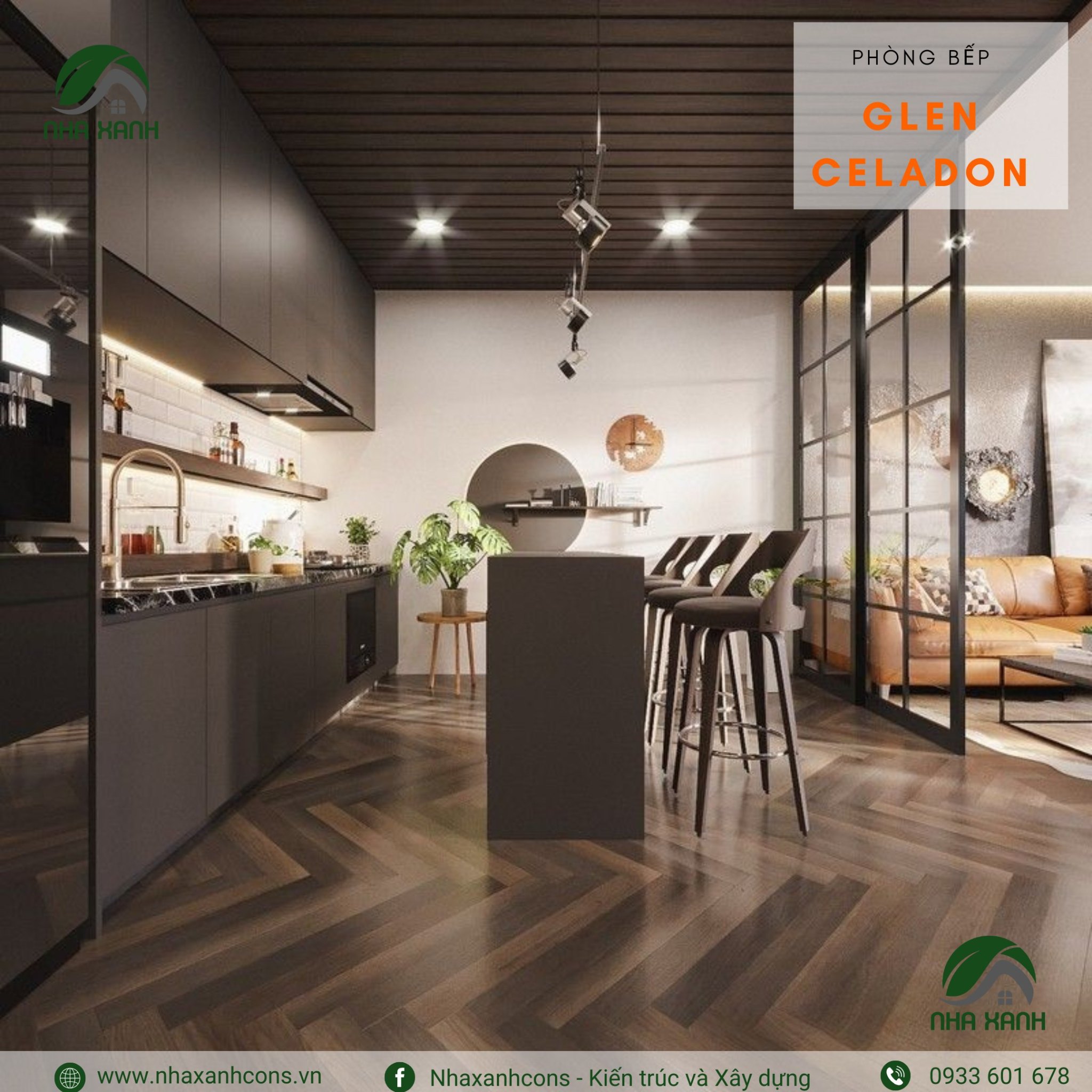 Thiết kế nội thất phòng bếp tại Glen Celadon