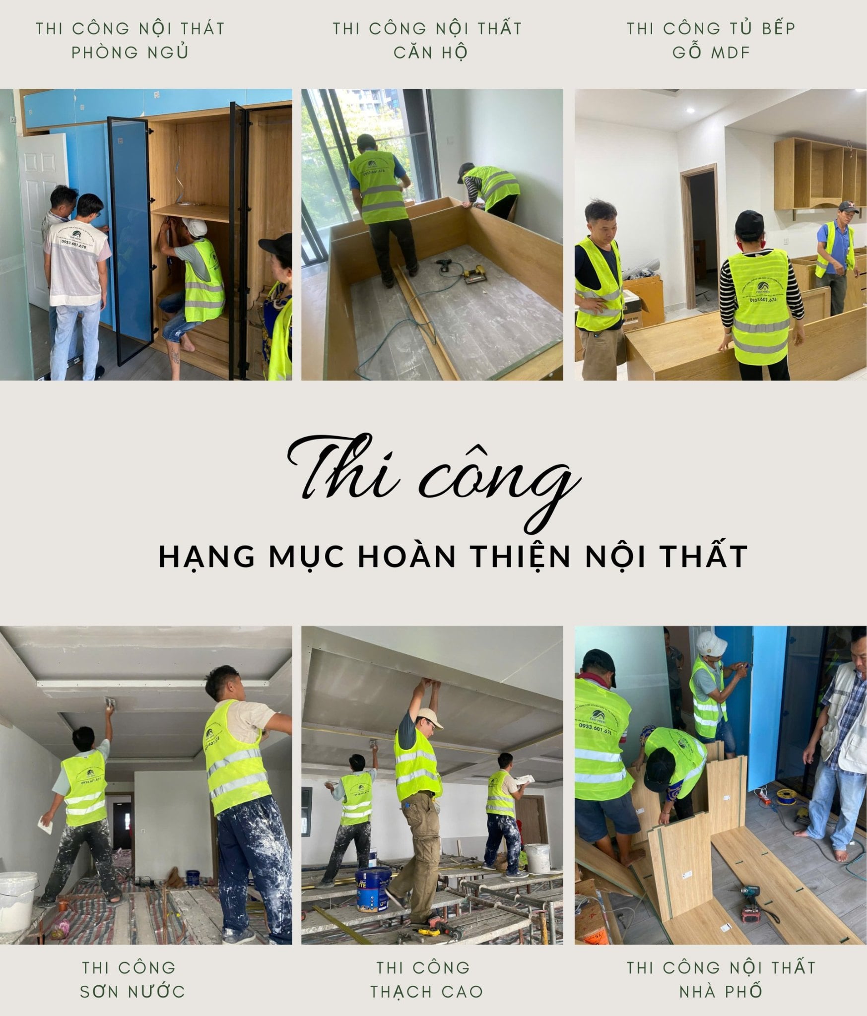 các hạng mục thi công hoàn thiện nội thất