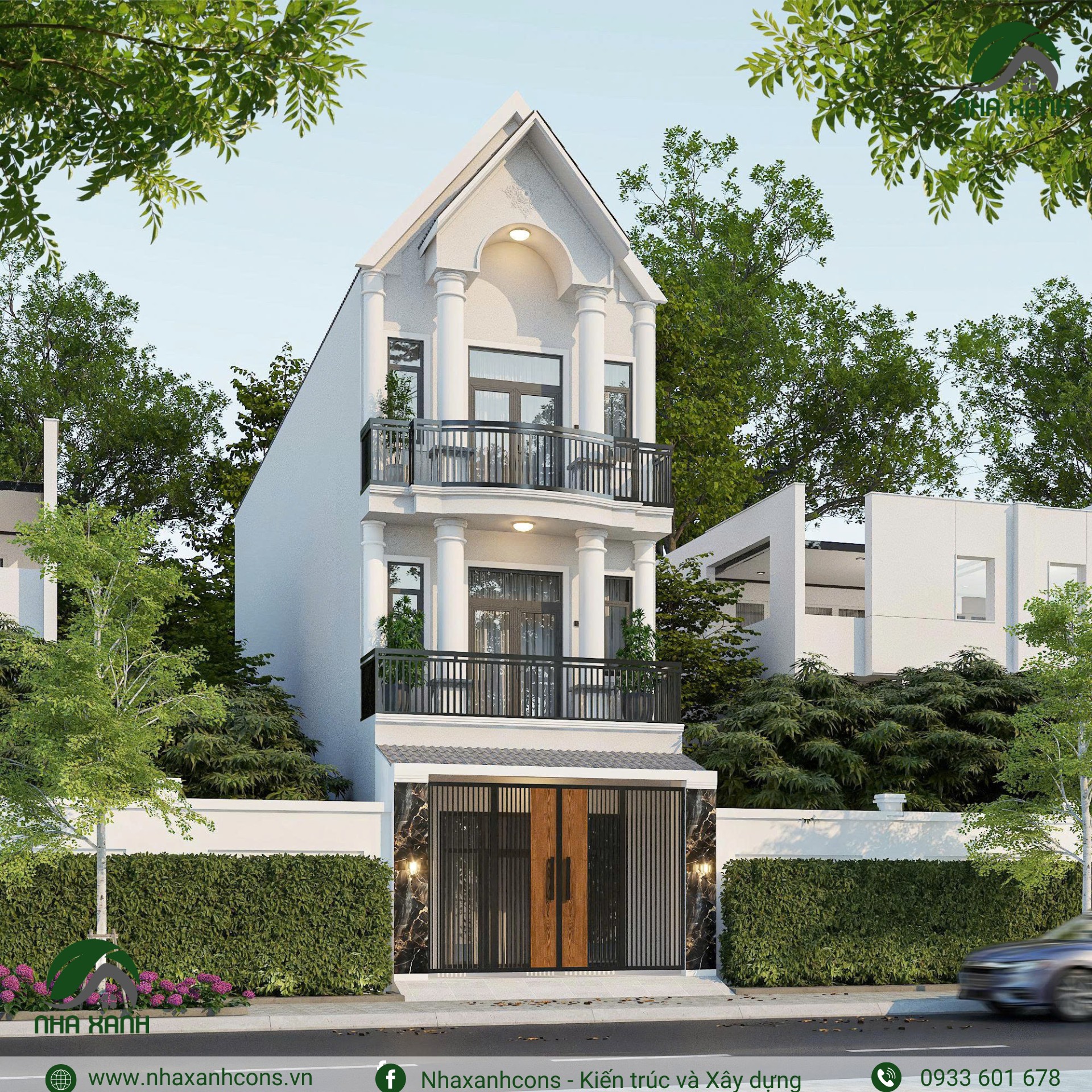 mẫu thiết kế nhà mái thái đẹp