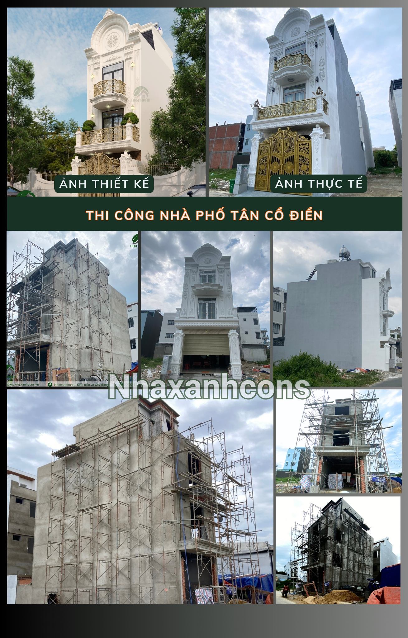 Thi công nhà phố tân cổ điển