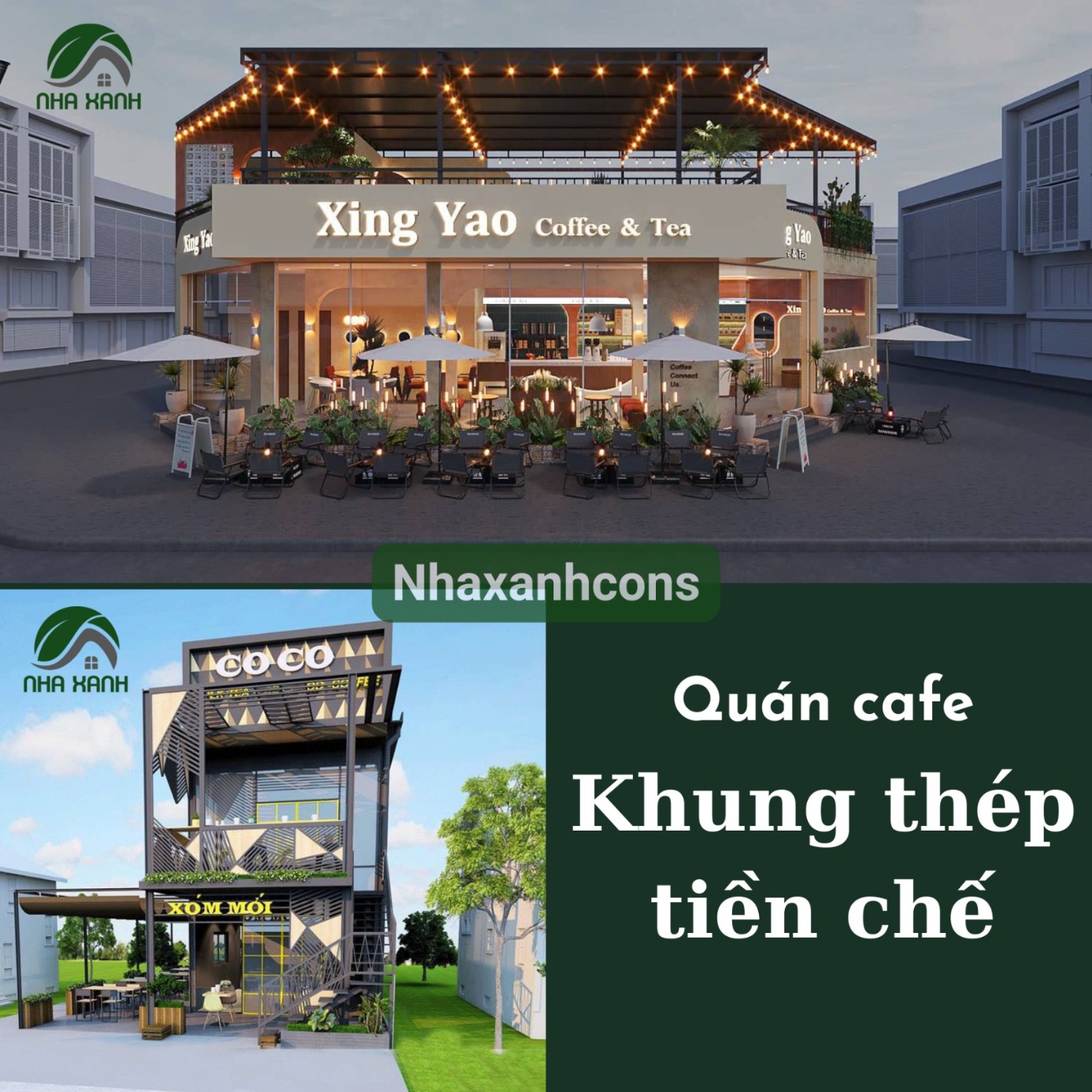 Mẫu quán cafe khung thép tại Tây Ninh