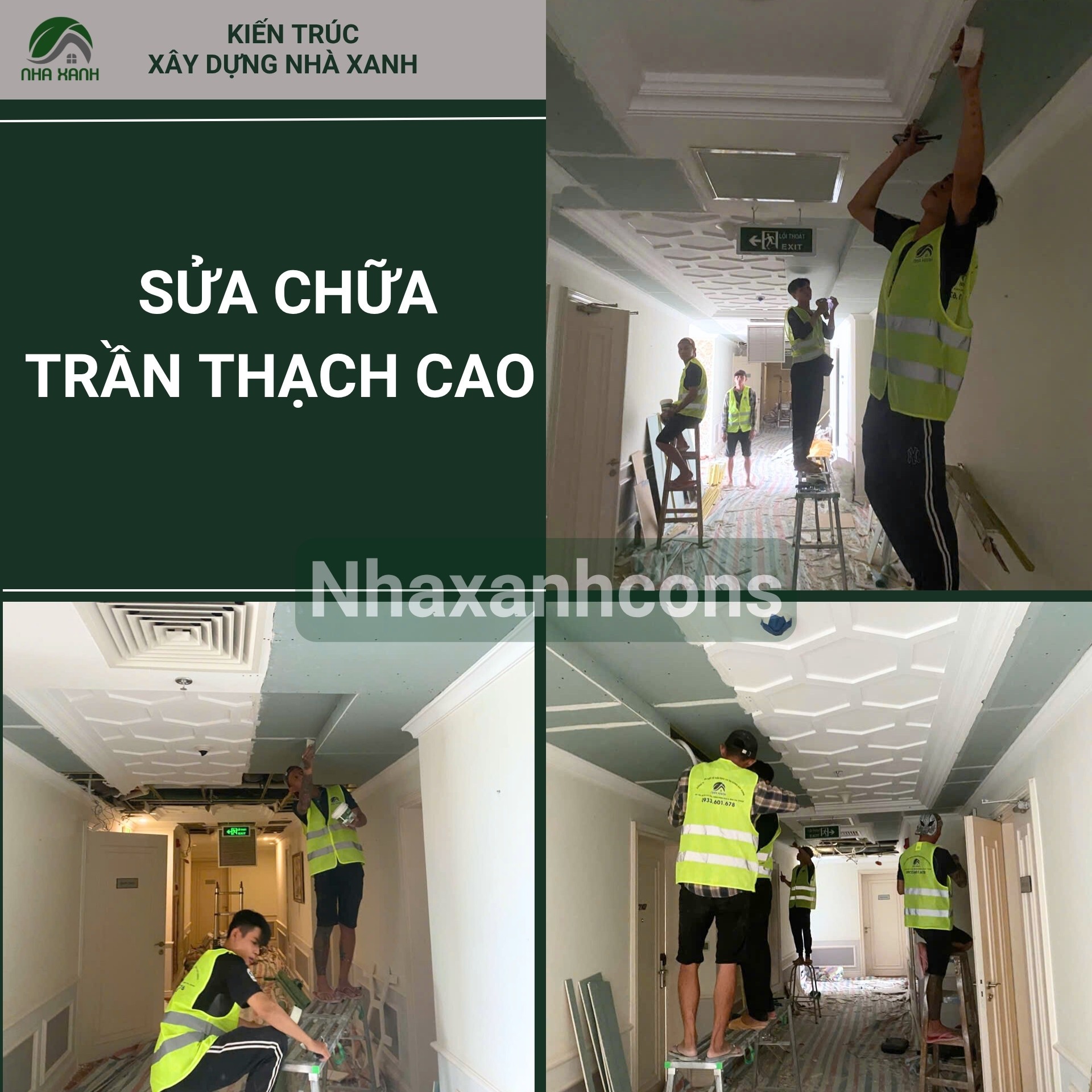 Sửa chữa trần thạch cao khách sạn