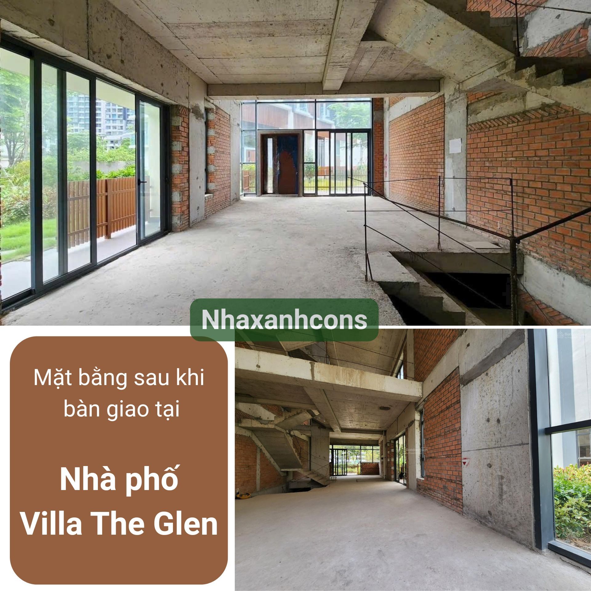 Mặt bằng sau khi bàn giao tại nhà phố villa the Glen