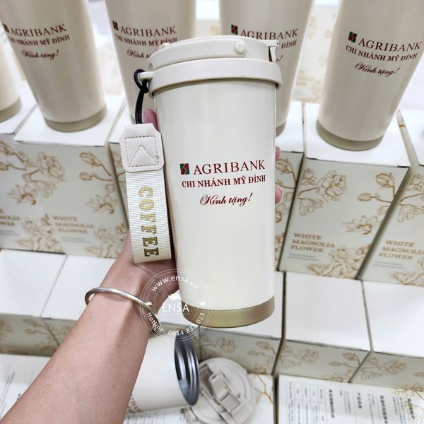 Bình Giữ Nhiệt Cao Cấp In Logo ARIBANK
