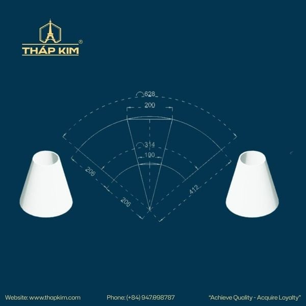 Khai triển phễu côn trong gia công kim loại tấm