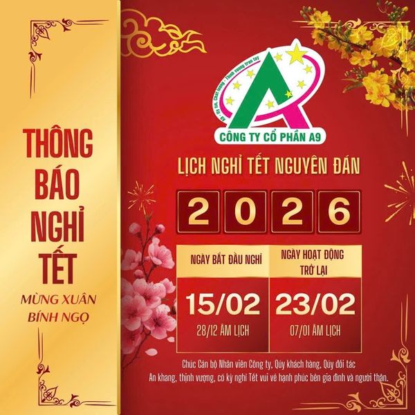 THÔNG BÁO LỊCH NGHỈ TẾT NGUYÊN ĐÁN 2026