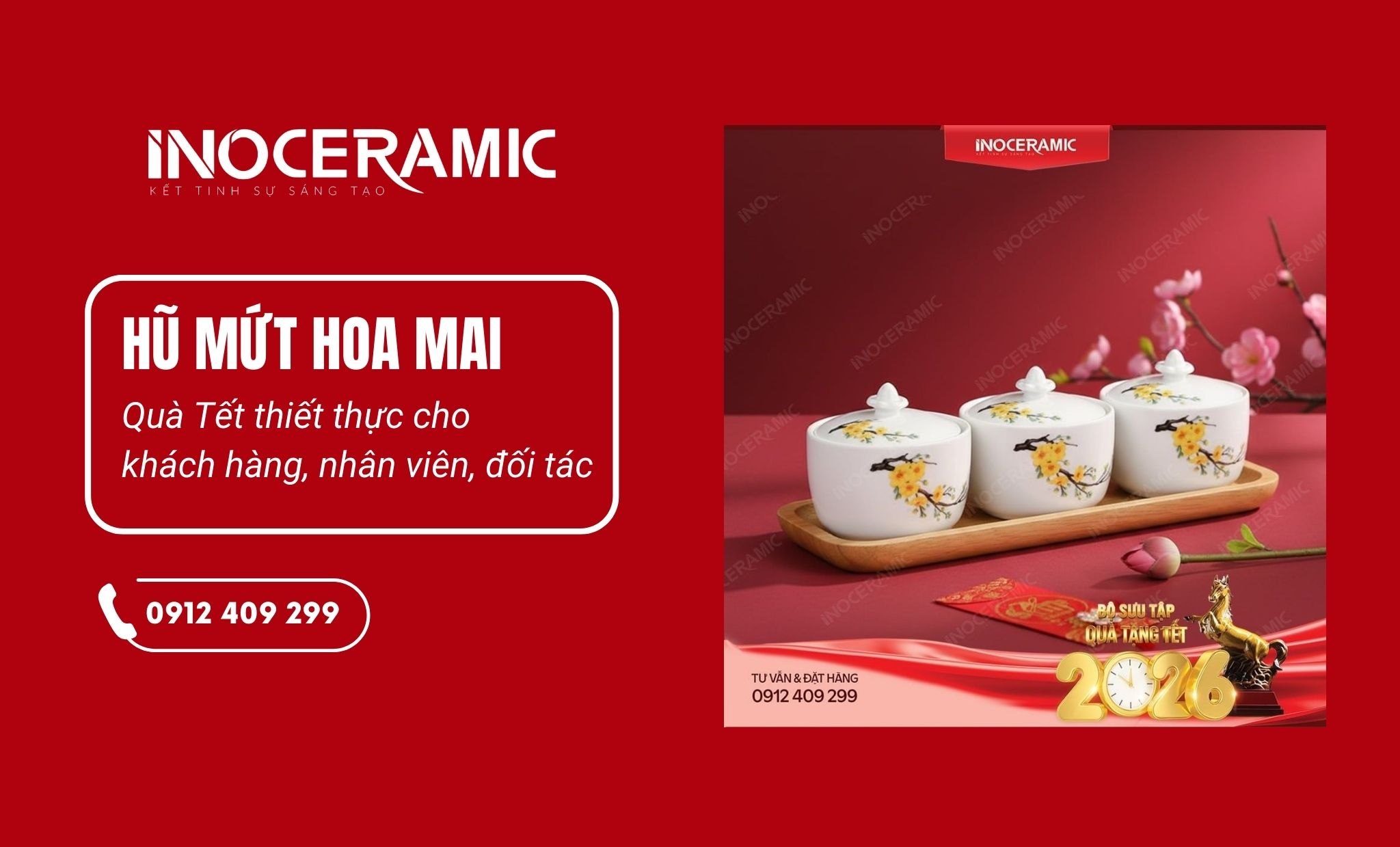 10+ mẫu quà tặng hũ mứt Tết từ gốm sứ Bát Tràng cao cấp 2026